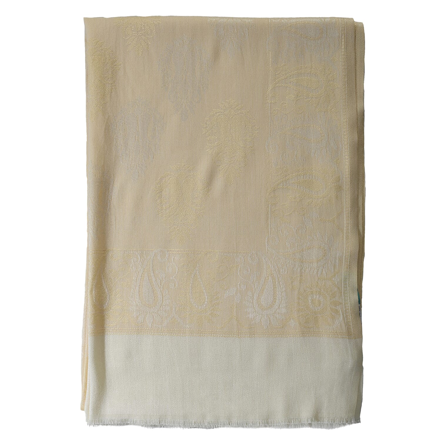 LA MAREY Viscose Yarn Dyed Jacquard Scarf - Beige