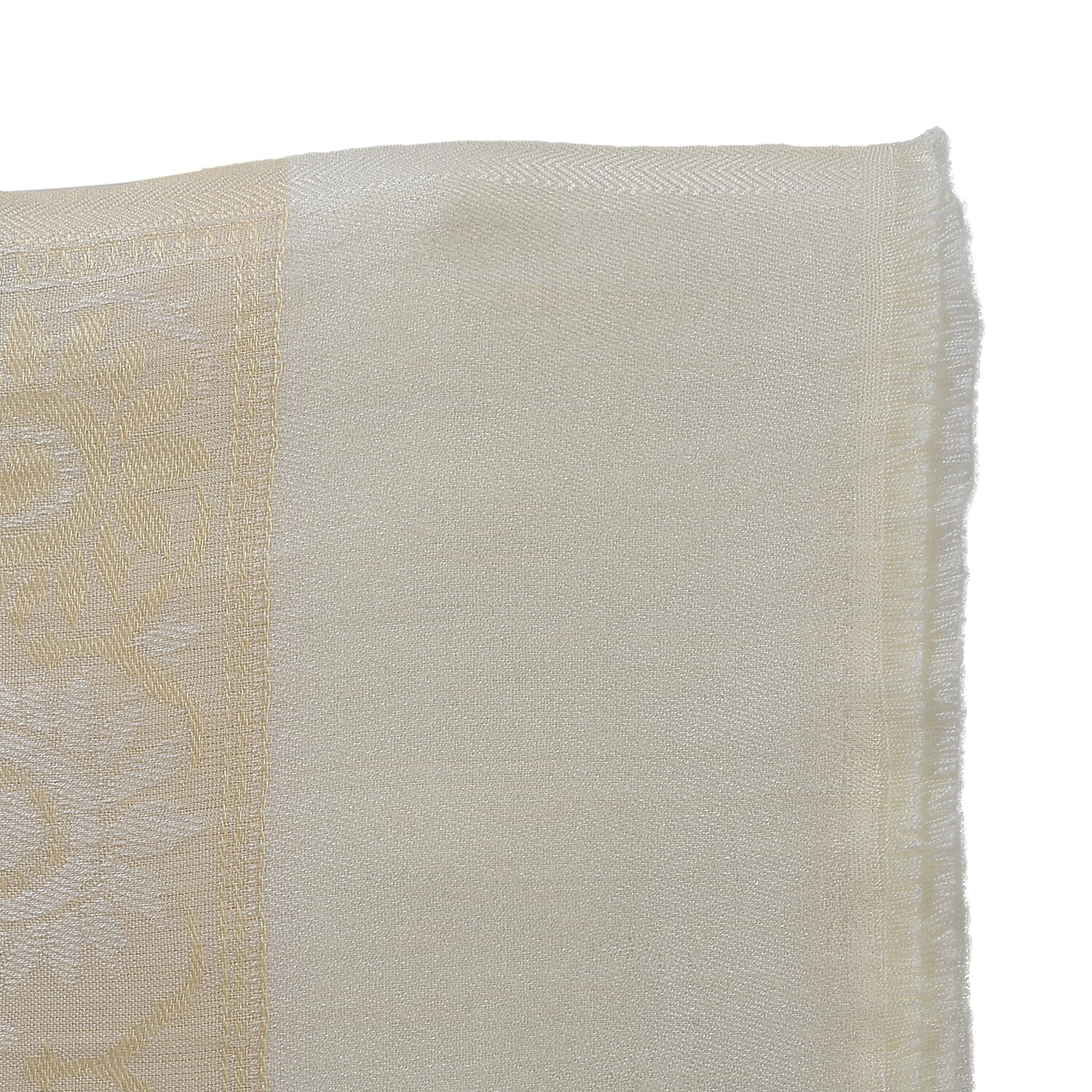 LA MAREY Viscose Yarn Dyed Jacquard Scarf - Beige