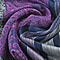 LA MAREY Viscose Floral & Stripe Yarn Dyed Jacquard Scarf - Purple, Navy Blue & Cream