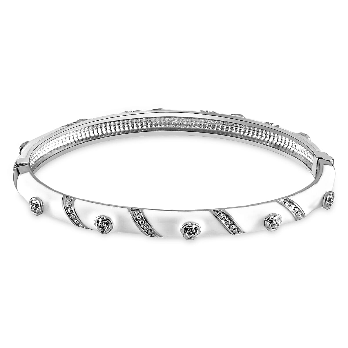 Enamelled Bangle (Size 7.5) in Stainless Steel