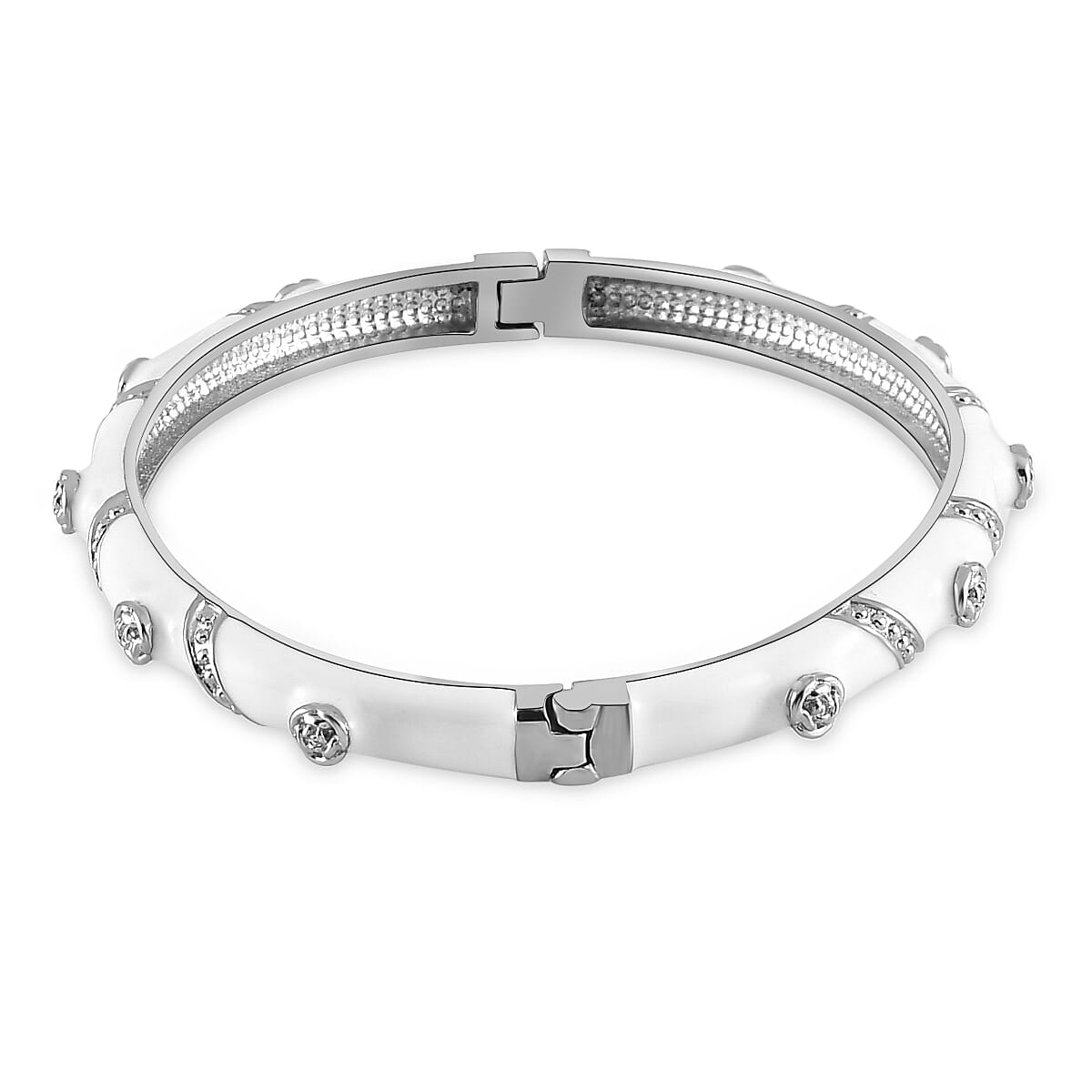 Enamelled Bangle (Size 7.5) in Stainless Steel