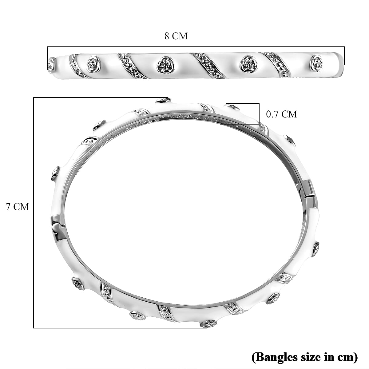 Enamelled Bangle (Size 7.5) in Stainless Steel