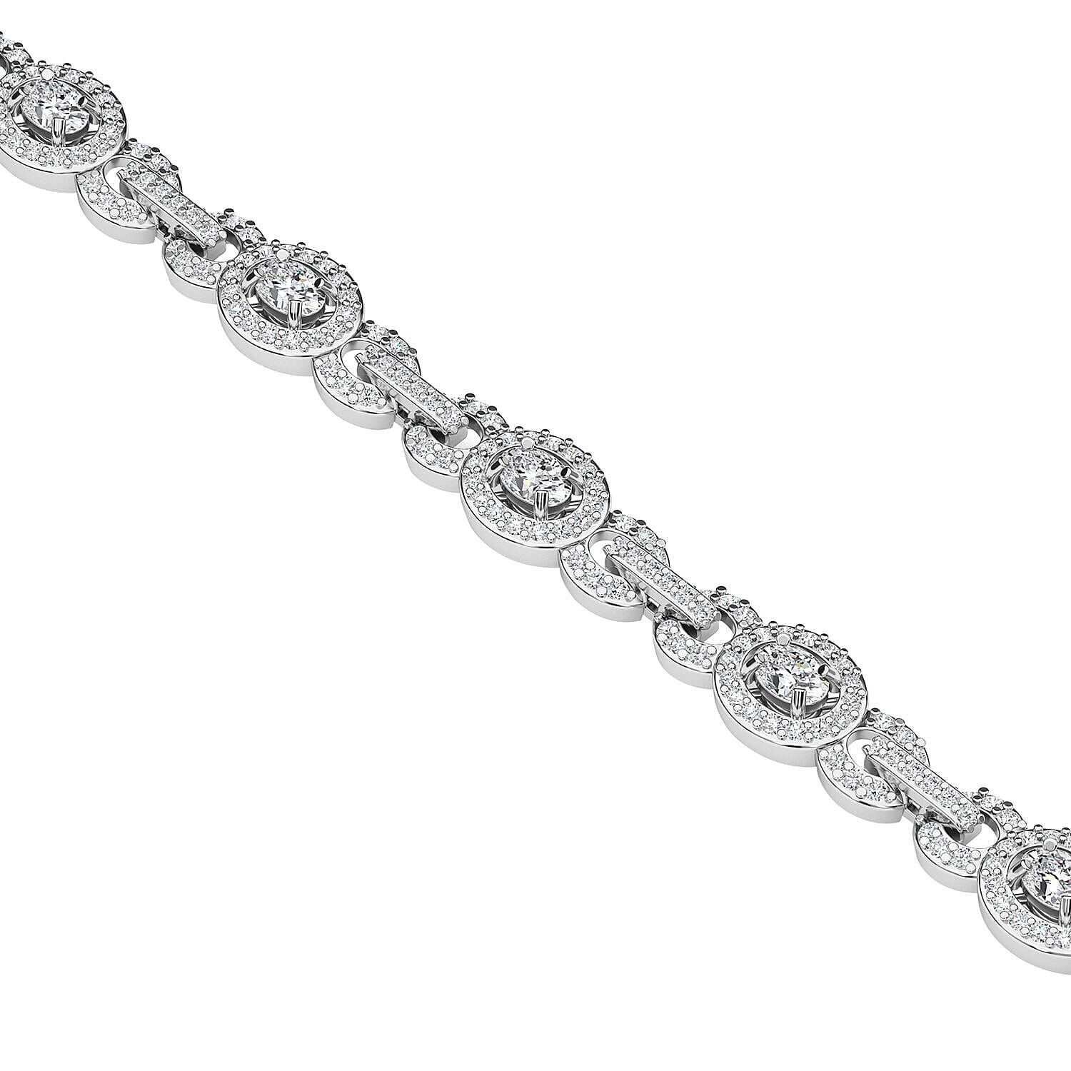 RHAPSODY 950 Platinum IGI Certified Diamond (VS-E-F) Bracelet (Size - 7.5) 3.00 Ct, Platinum Wt. 17.40 Gms