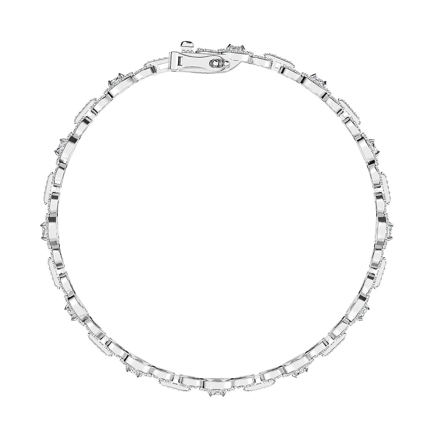 RHAPSODY 950 Platinum IGI Certified Diamond (VS-E-F) Bracelet (Size - 7.5) 3.00 Ct, Platinum Wt. 17.40 Gms