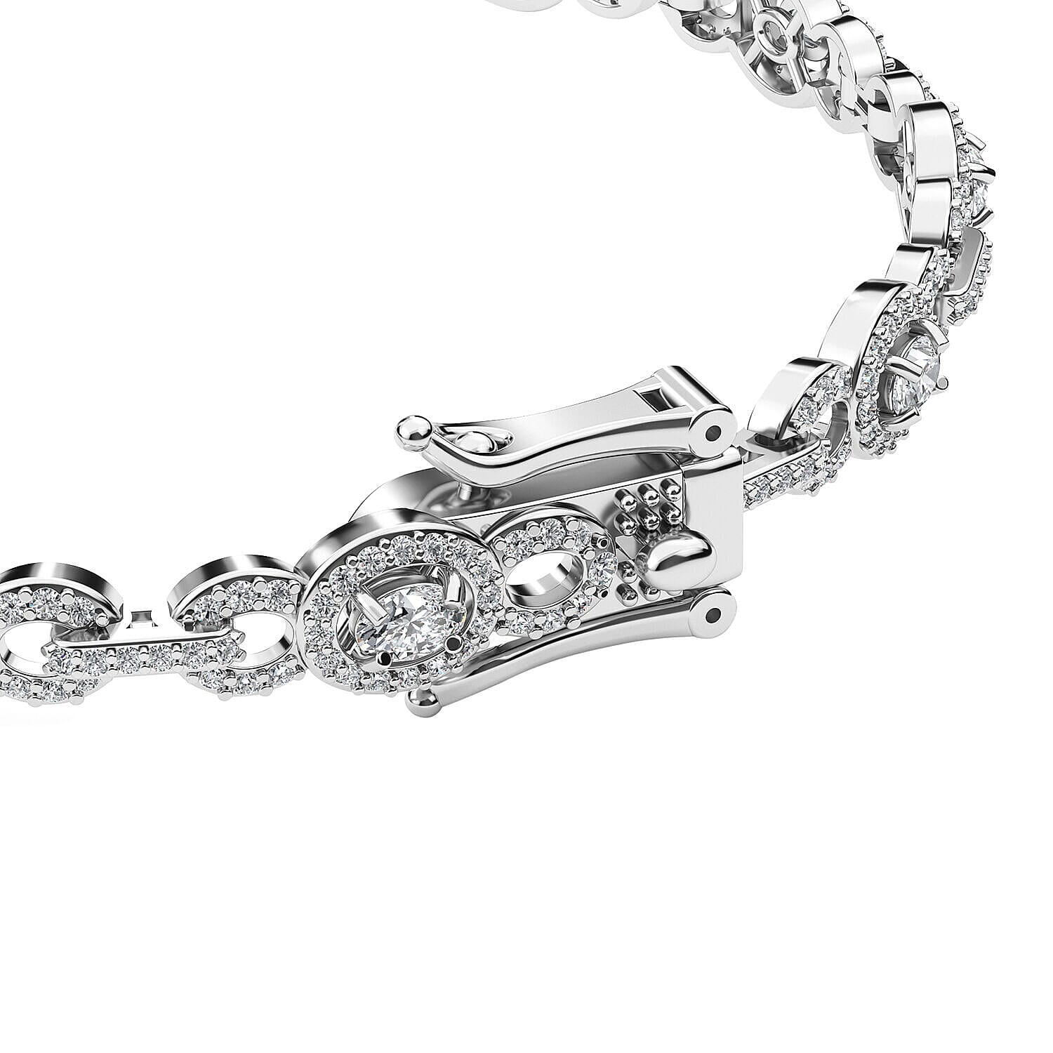 RHAPSODY 950 Platinum IGI Certified Diamond (VS-E-F) Bracelet (Size - 7.5) 3.00 Ct, Platinum Wt. 17.40 Gms