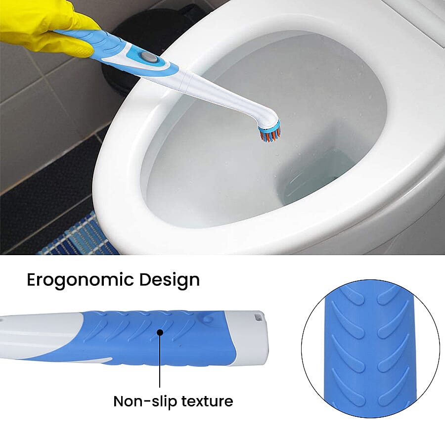 4 in 1 Sonic Scrubber Automatic Brush Cleaner (Battery AAx4 not incl.) (Size:26x3Cm) - Blue and White