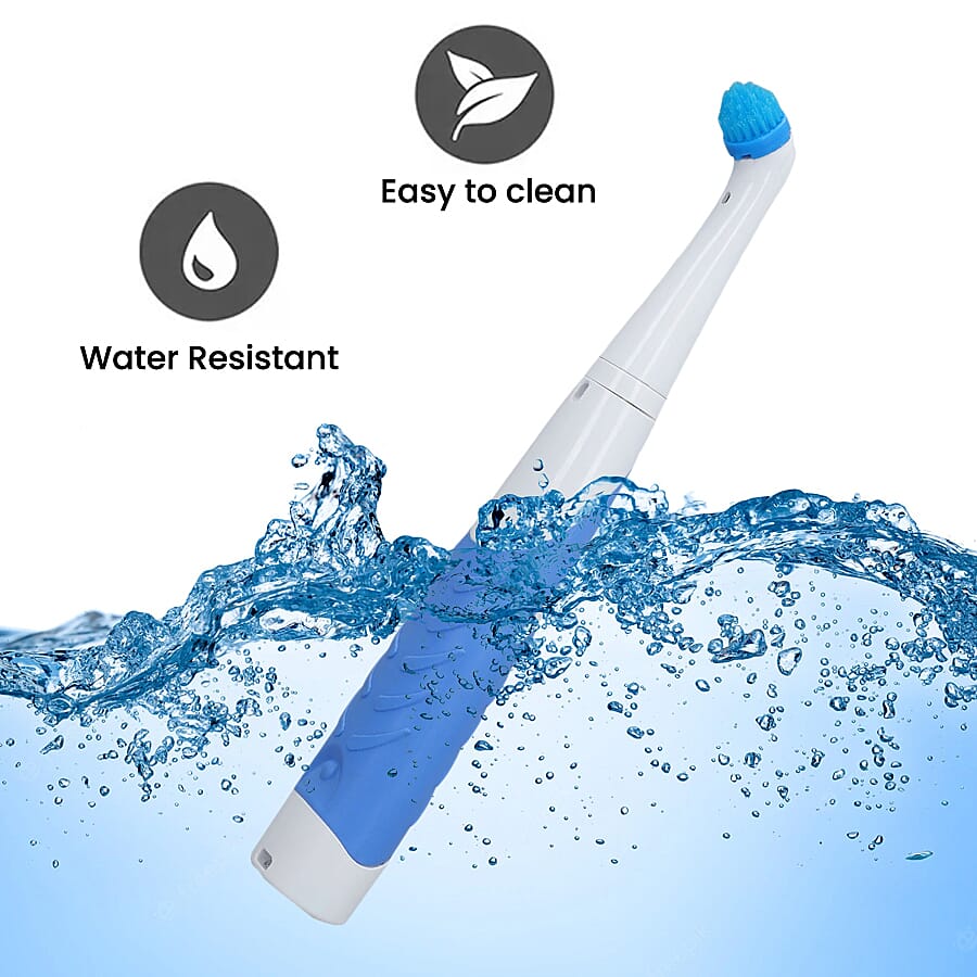4 in 1 Sonic Scrubber Automatic Brush Cleaner (Battery AAx4 not incl.) (Size:26x3Cm) - Blue and White