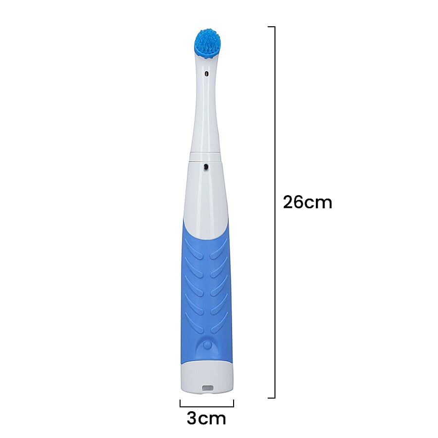 4 in 1 Sonic Scrubber Automatic Brush Cleaner (Battery AAx4 not incl.) (Size:26x3Cm) - Blue and White