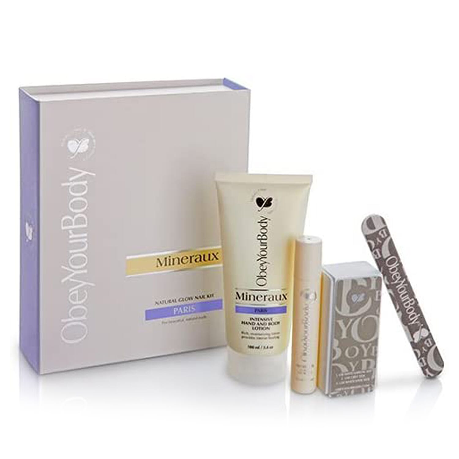 Set of 4 - Obey Your Body: Paris Manicure Nail Set (Incl. Nail & Cuticle Serum - 15ml, Intensive Hand, Foot & Body Lotion - 100ml & Nail File & Buffer)
