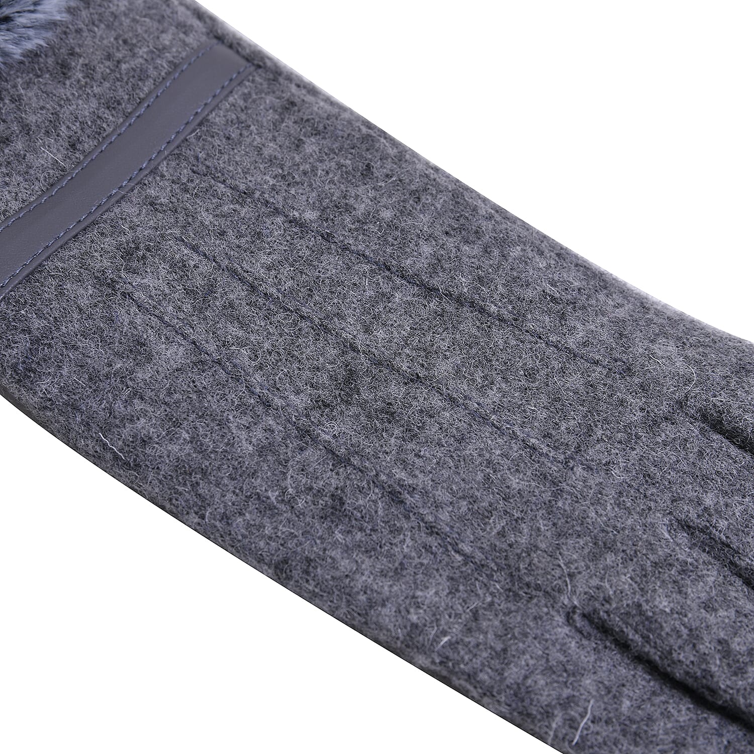 70% Cashmere Fauux Fur Gloves (Size 25x9Cm) - Grey