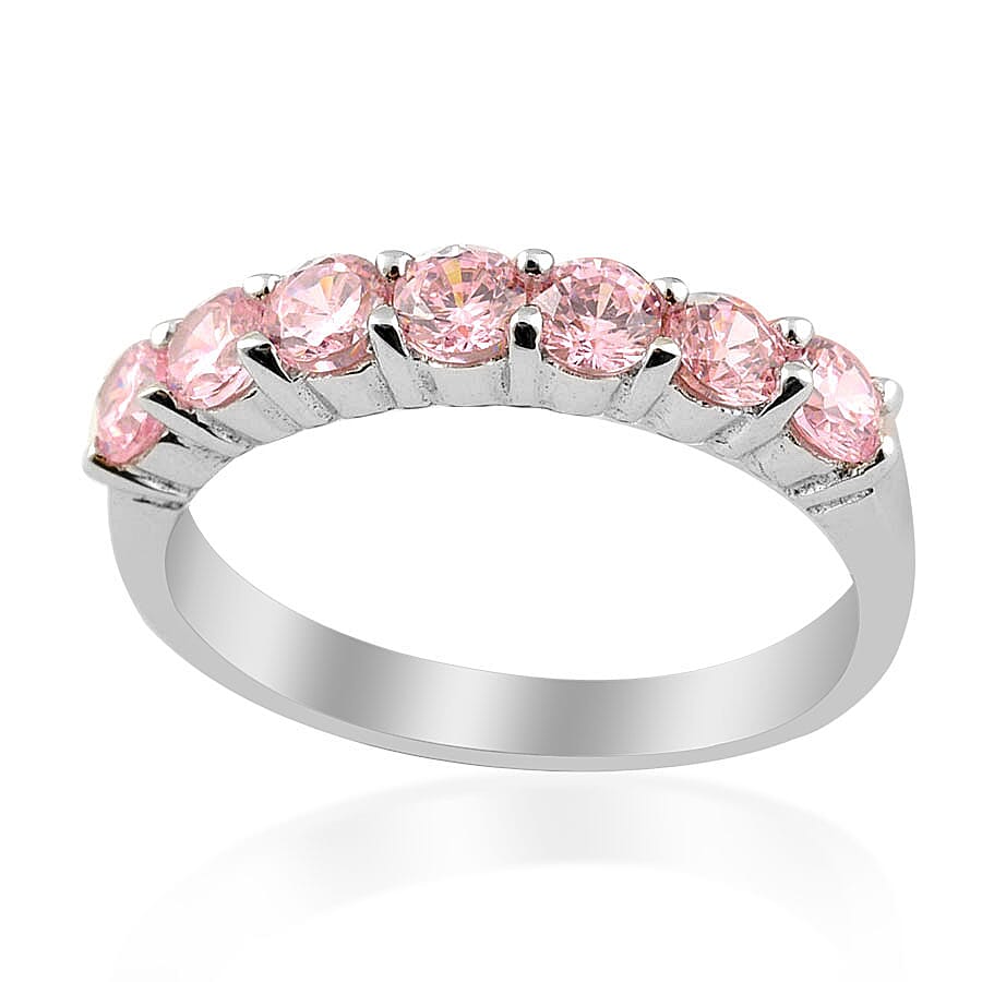 ELANZA Simulated Pink Diamond Sterling Silver Ring   1.500  Ct.
