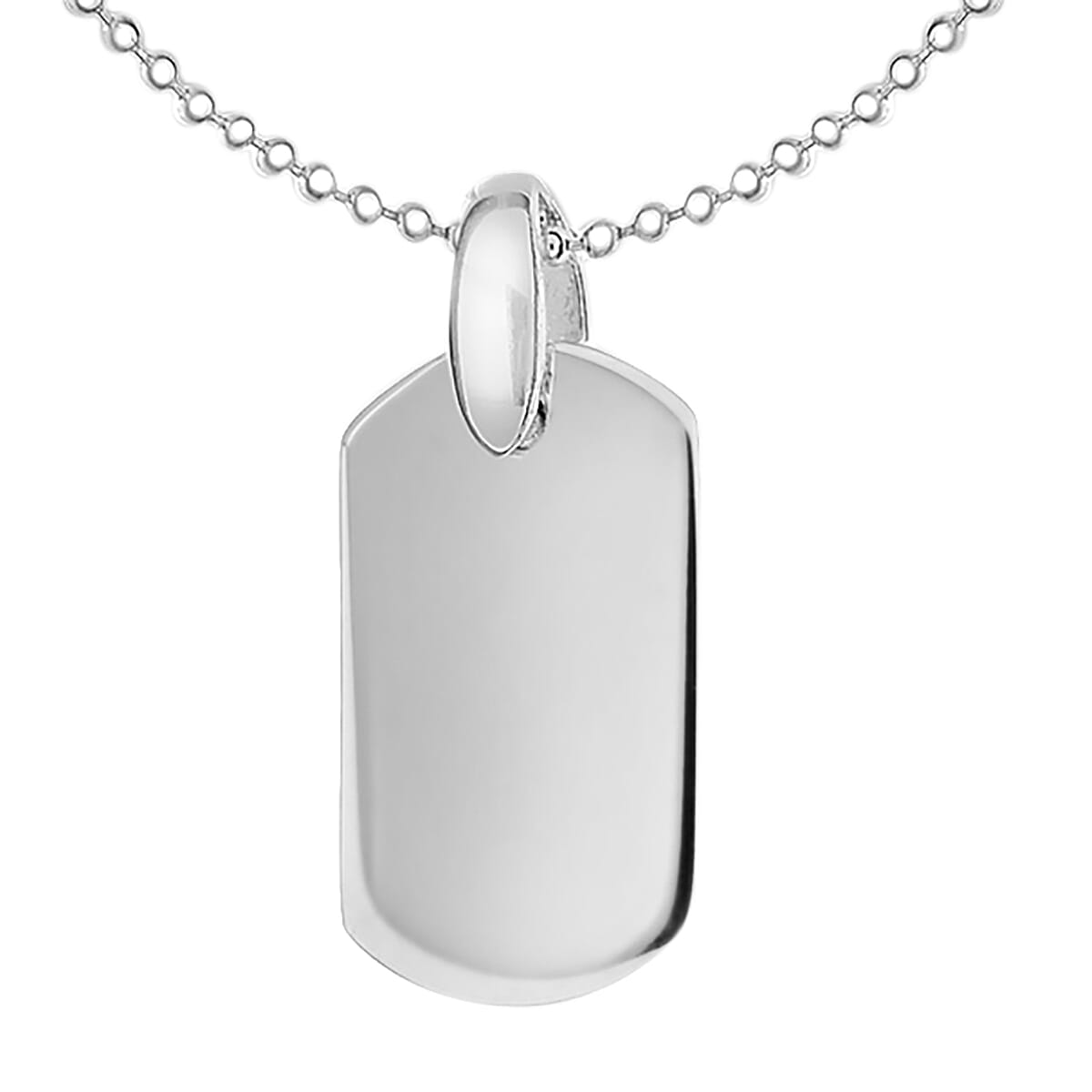 Sterling Silver Dog Tag Pendant with Chain (Size 18 with 2 inch Extender)