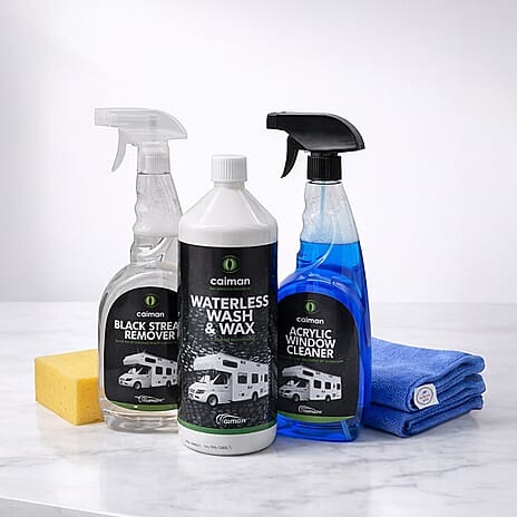 Complete Vehicle Cleaning Kit – Wash & Wax, Black Streak Remover, Acrylic Window Cleaner + 5 Microfibre Cloths