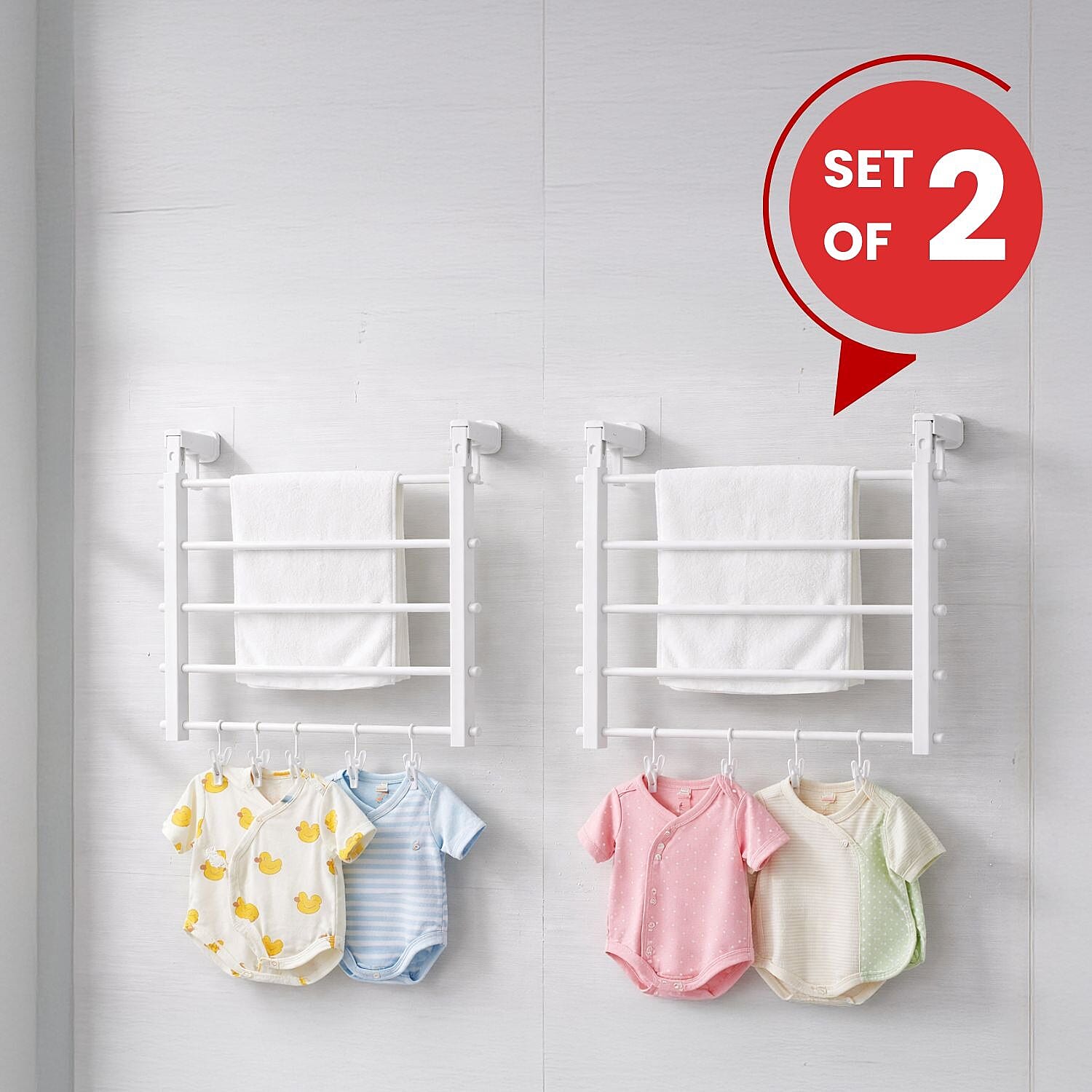 Dry Buddy &ndash; Foldable Wall Mount Laundry Rack