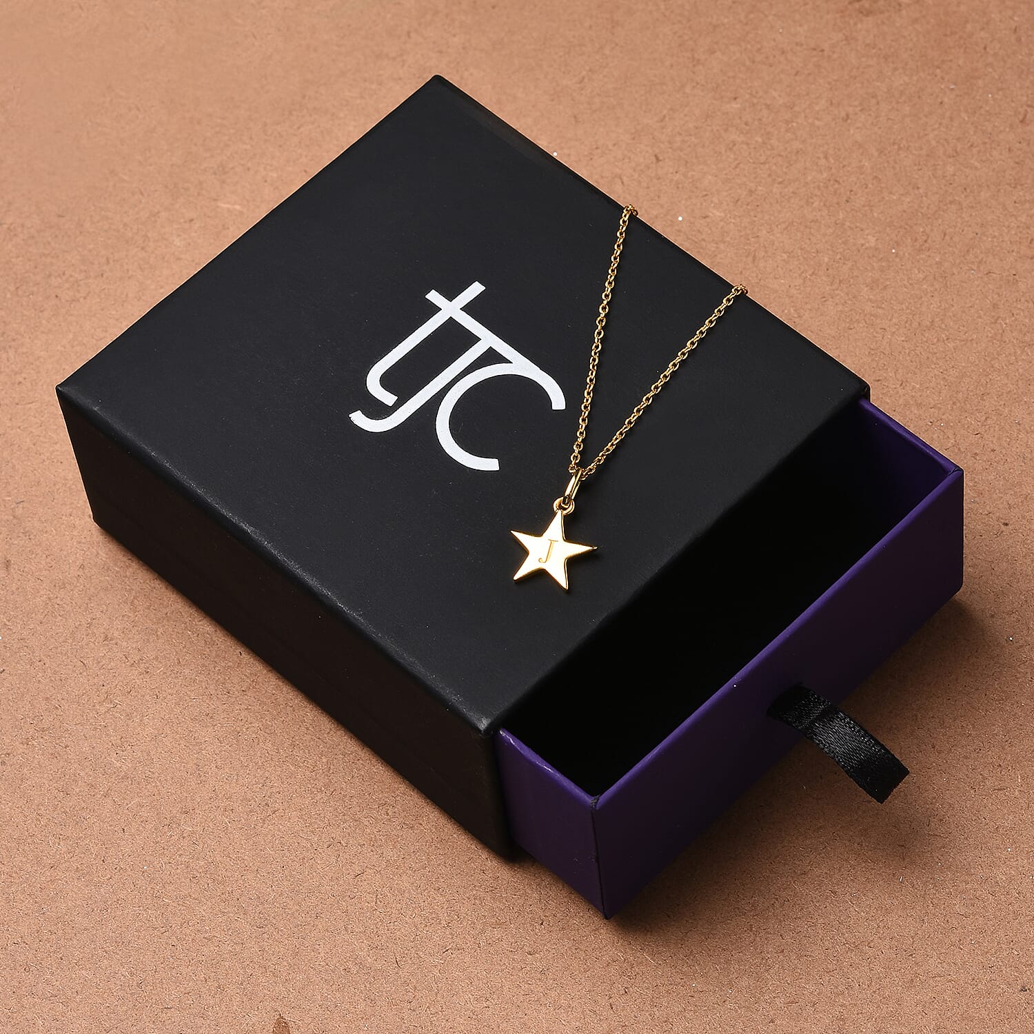 Personalised Engraved Initial Star Pendant with Chain Personalised Engraved Initial Star Pendant with Chain