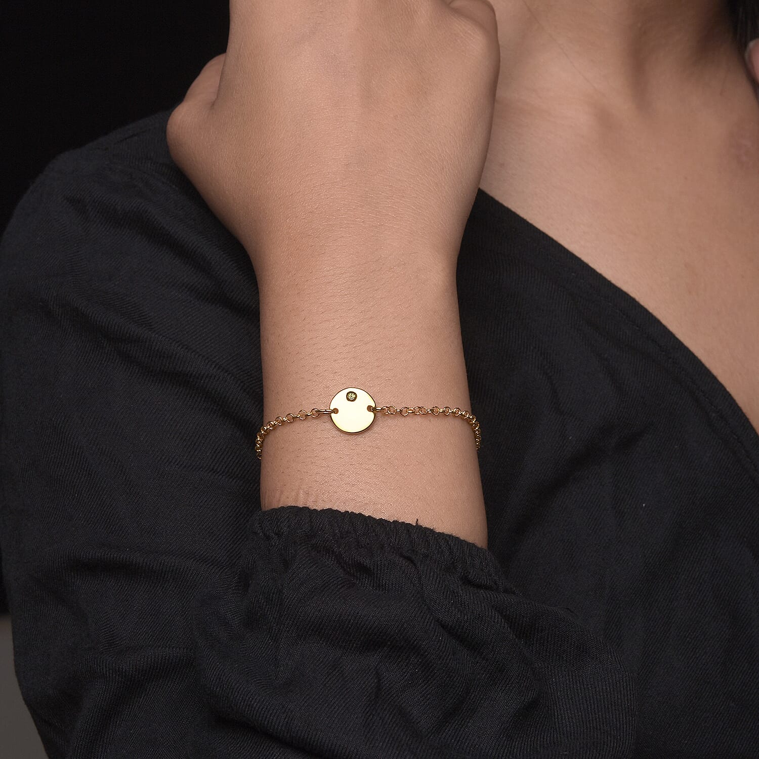 Personalised Engraved Initial Birthstone Bracelet