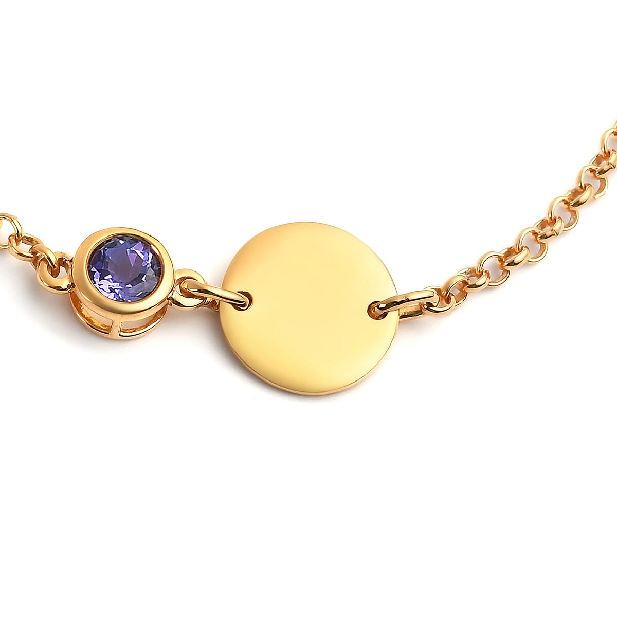 Personalised Engravable Initial and Birthstone Bracelet in Silver