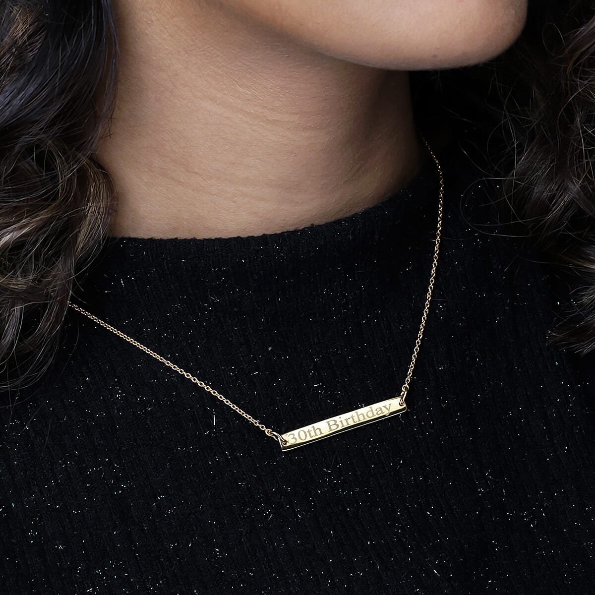 Personalised Engraved Bar  Necklace with Chain