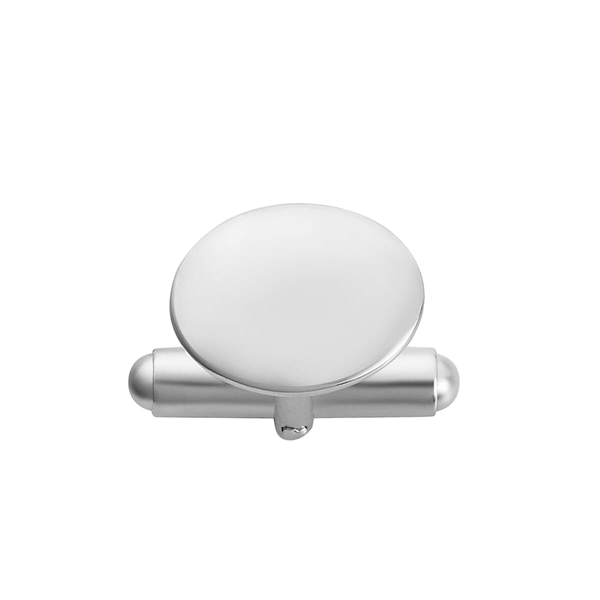 Personalised Engraved Men Oval Cufflinks in Silver