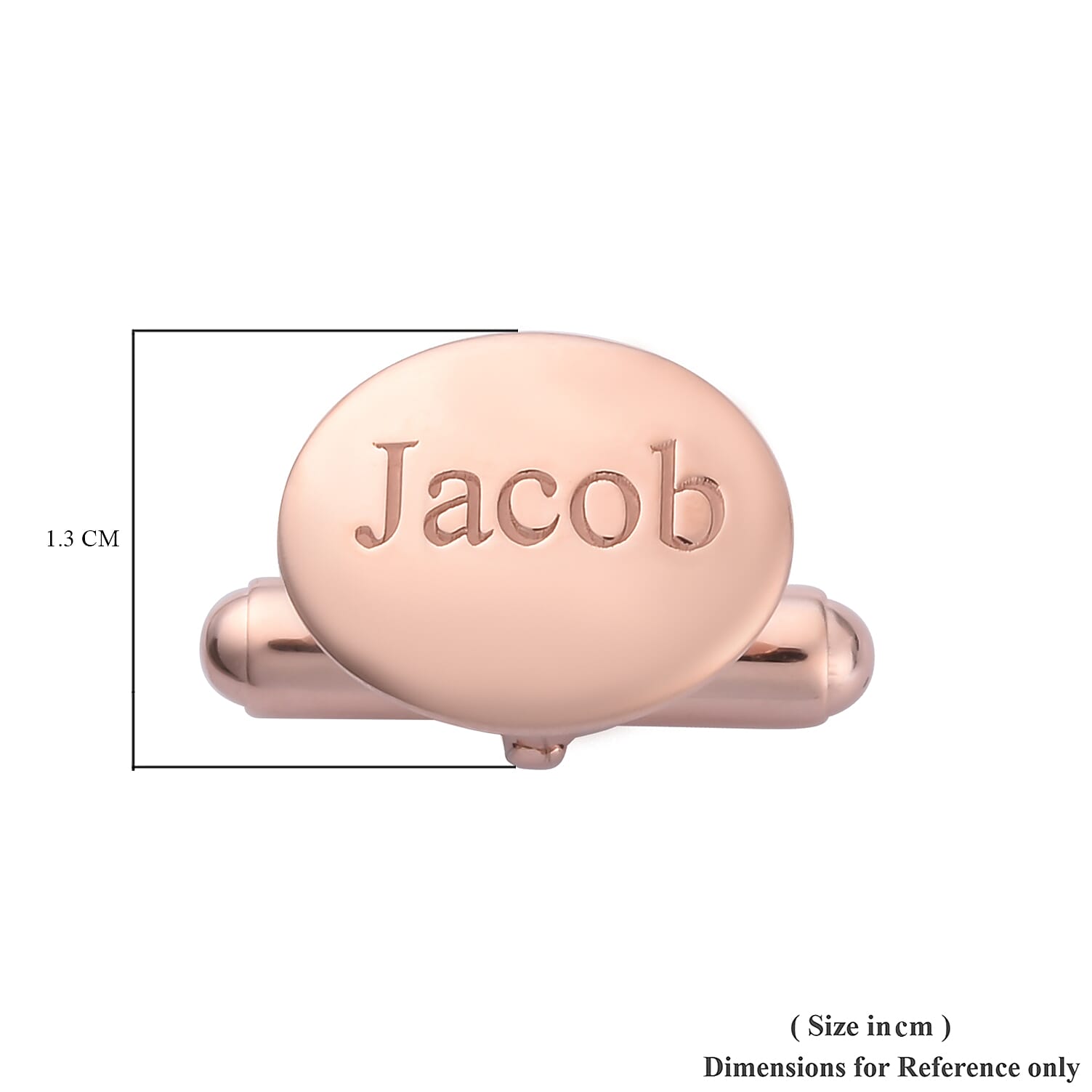 Personalised Engraved Men Oval Cufflinks in Silver