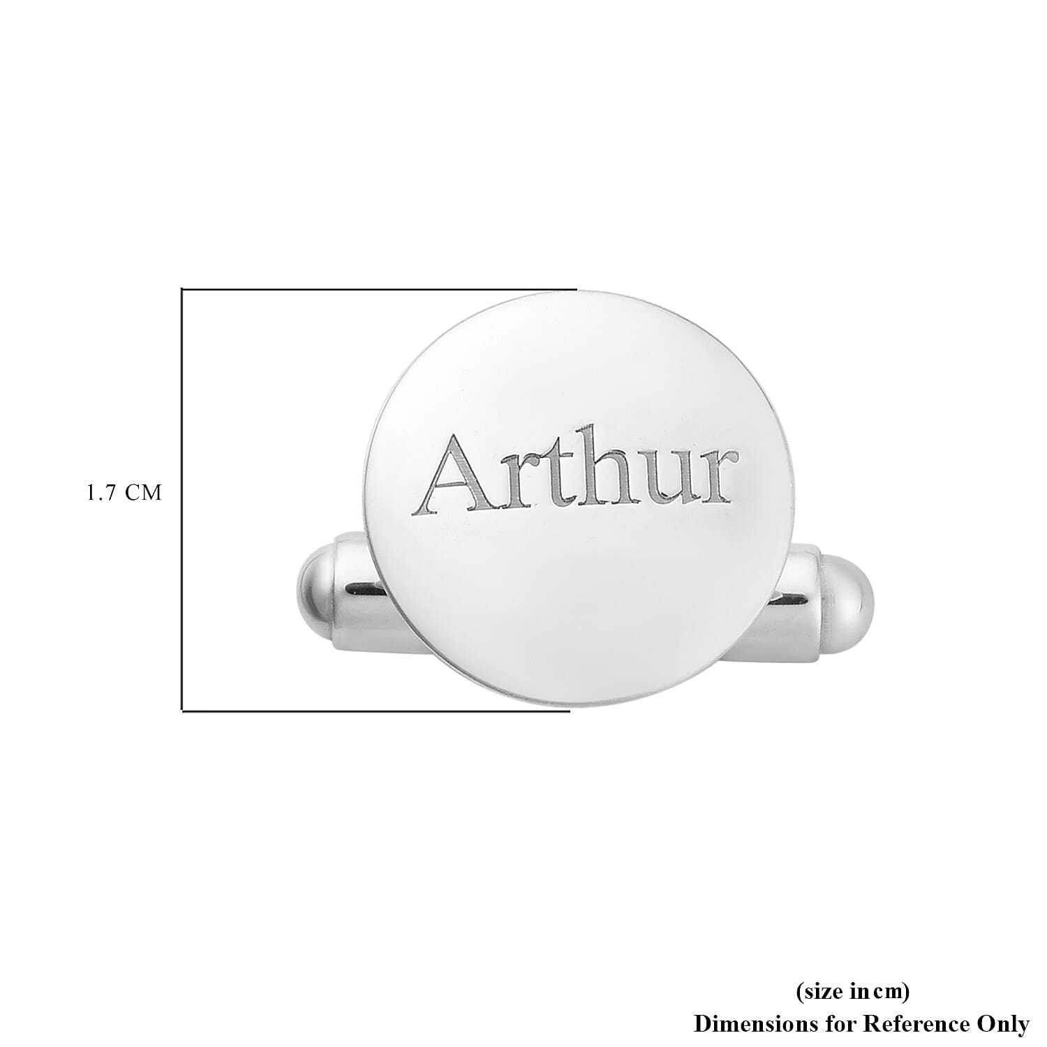 Personalised Engraved Men Round Cufflinks in Silver