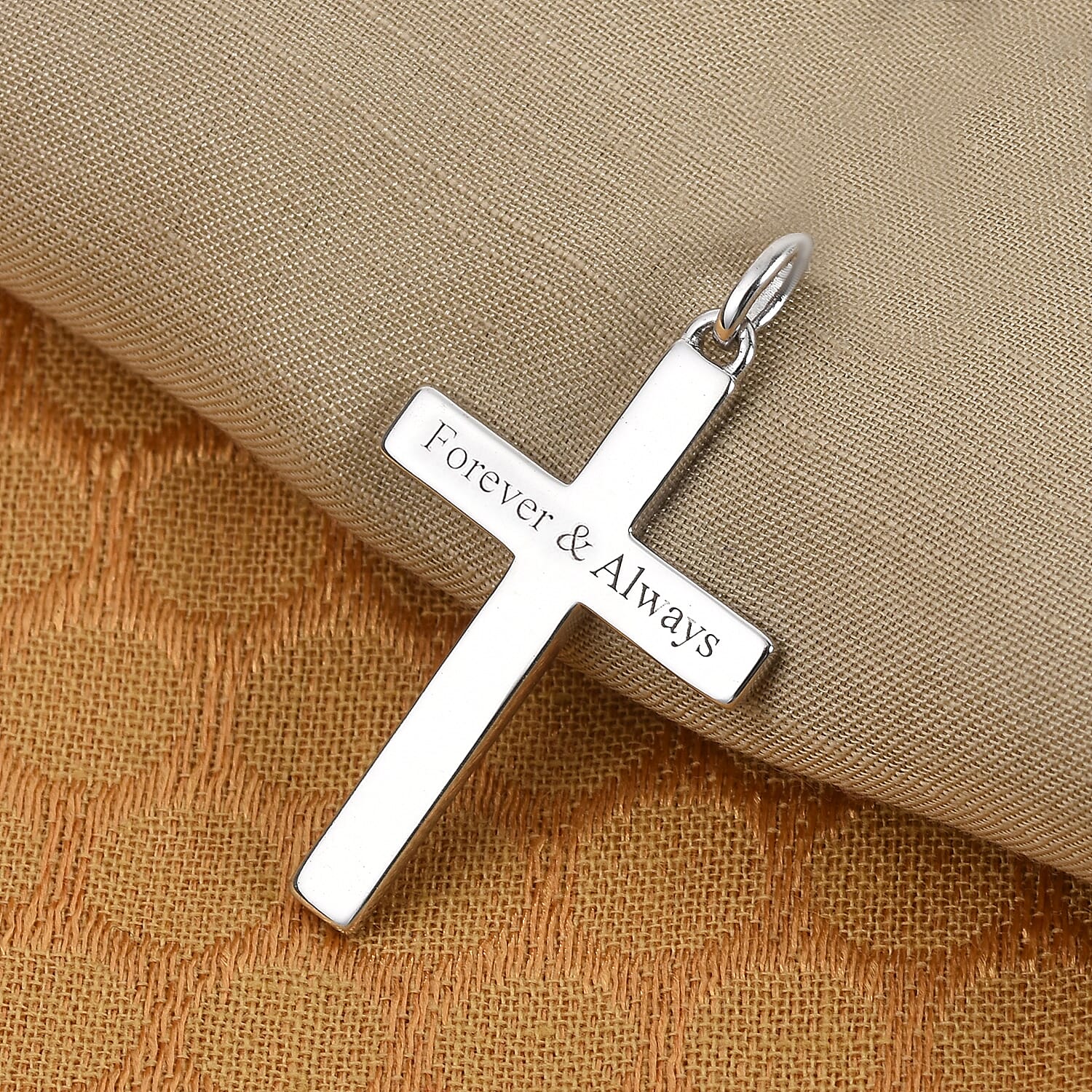 Personalised Engraved Cross Pendant in Silver