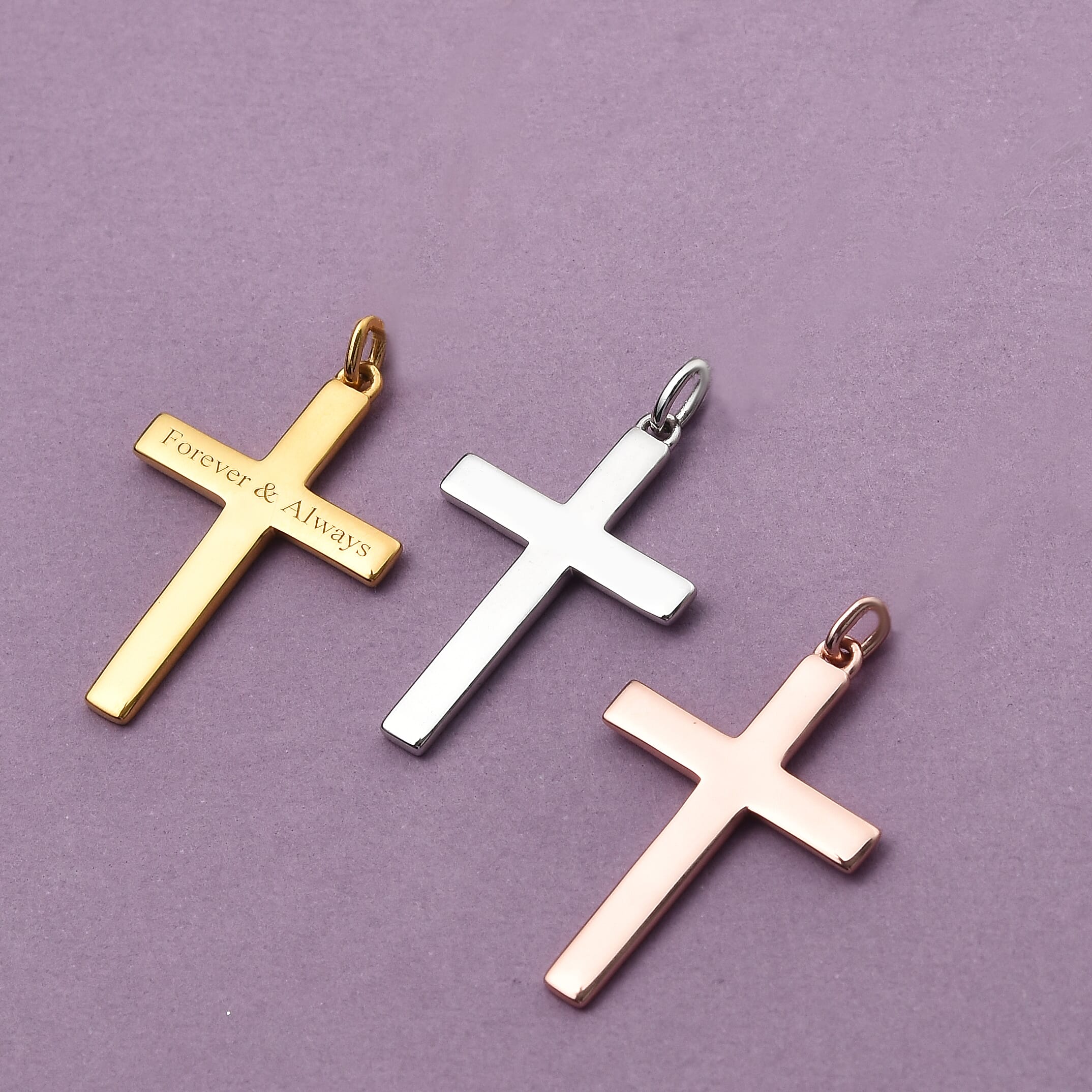 Personalised Engraved Cross Pendant in Silver