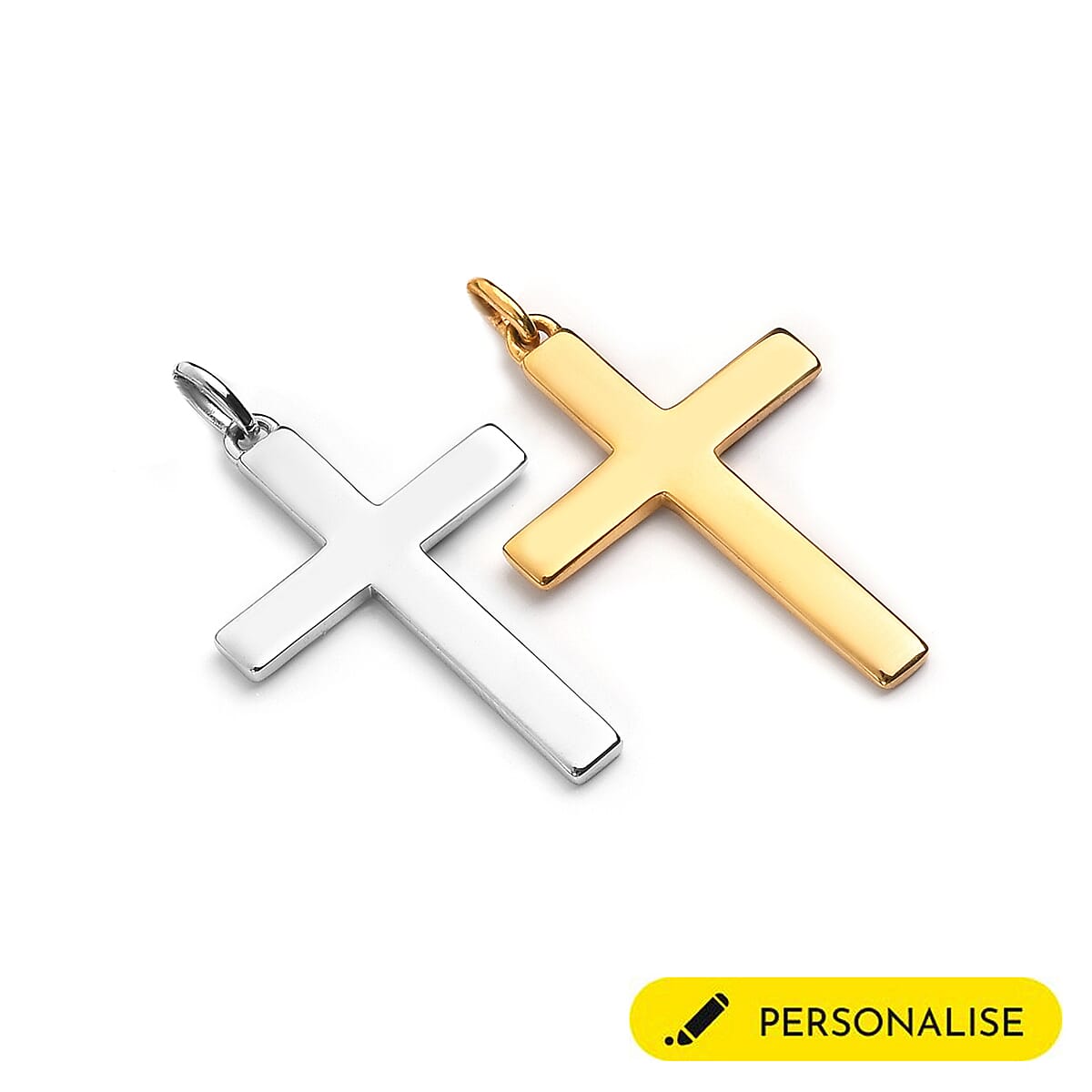 Personalised Engraved Cross Pendant in Silver