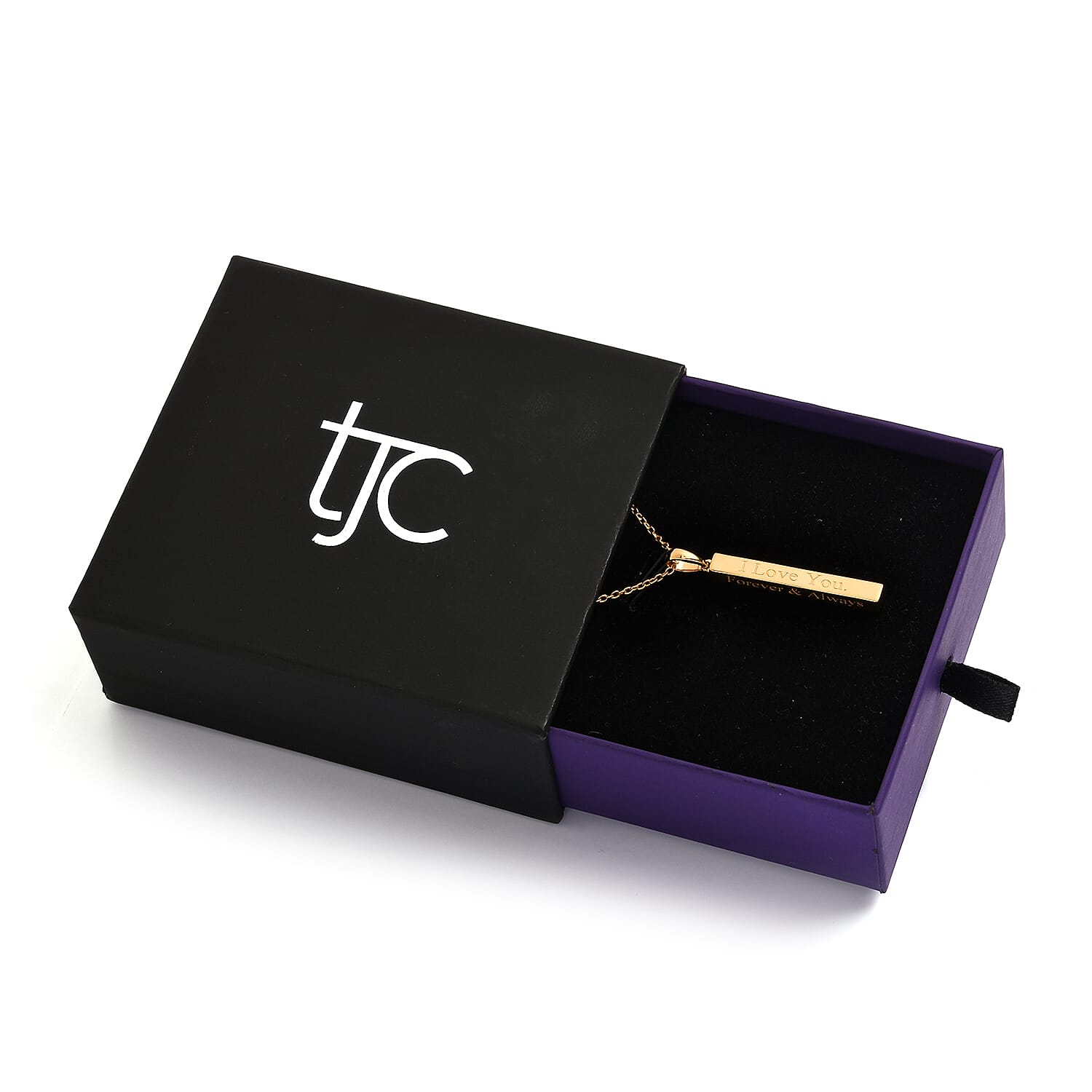 Personalised Engraved 3D Bar Necklace in Silver