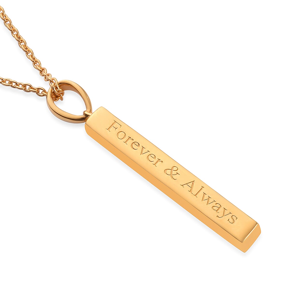 Personalised Engraved 3D Bar Necklace in Silver