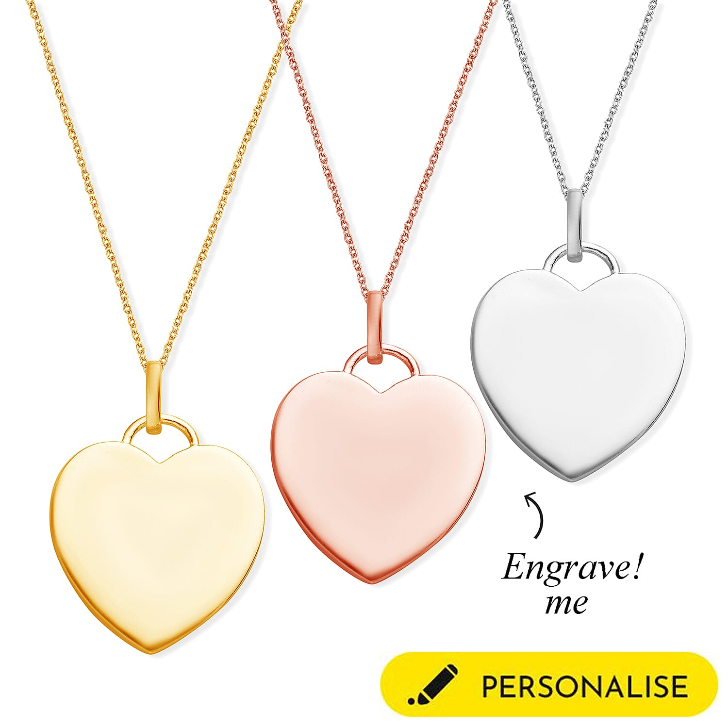 Personalised Engraved Chakra Heart Pendant with Chain in Silver