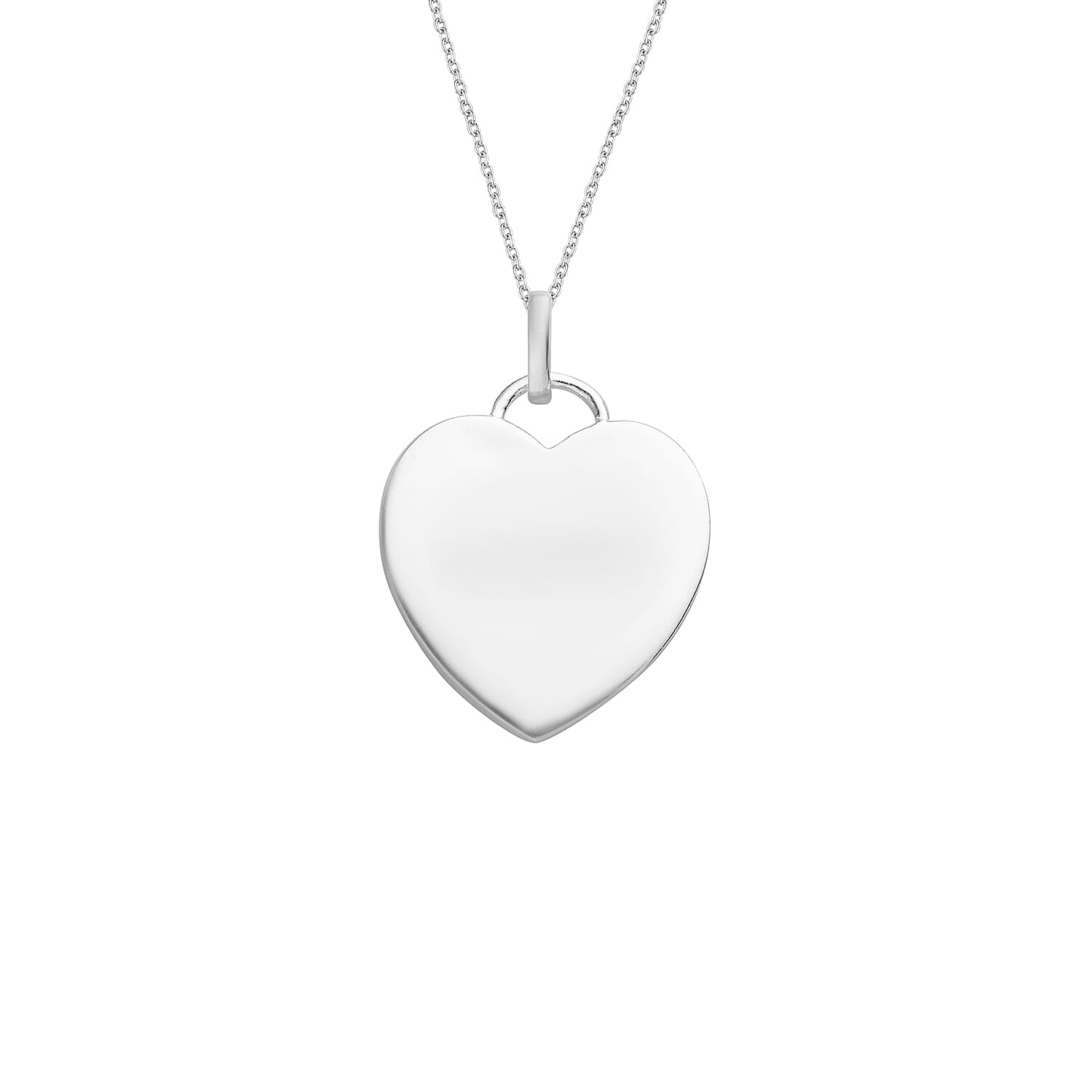 Personalised Engraved Chakra Heart Pendant with Chain in Silver