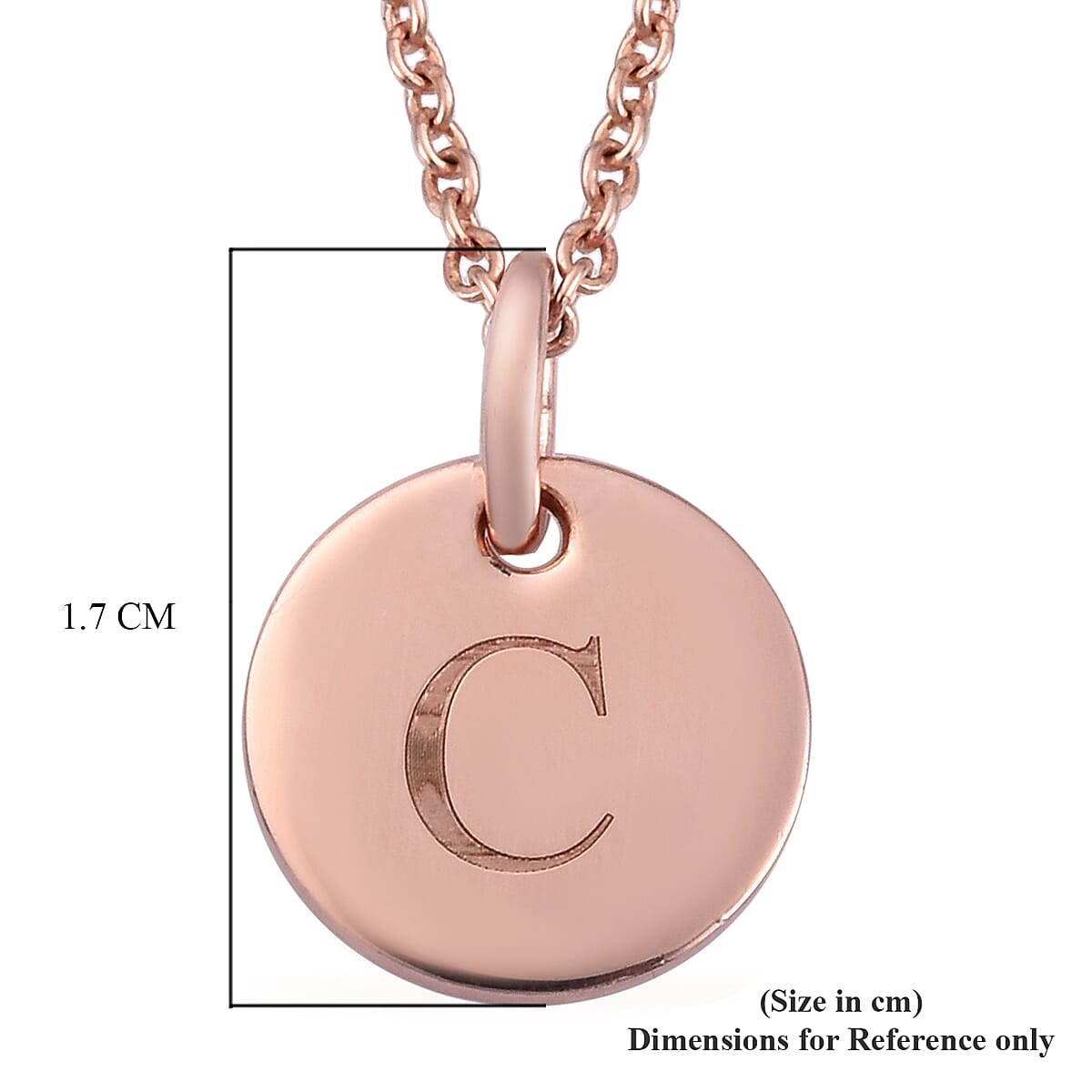 Personalised Initial Engraved 12MM Disc Pendant with Chain in Silver