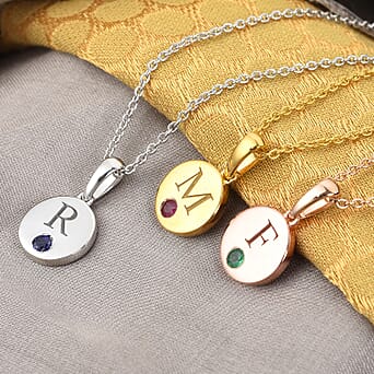 https://tjcuk.sirv.com/Products/D1/0/D10021/Personalised-Engravable-Initial-and-Birthstone-Disc-Pendant-with-Chain_D10021.jpg?w=342&h=342