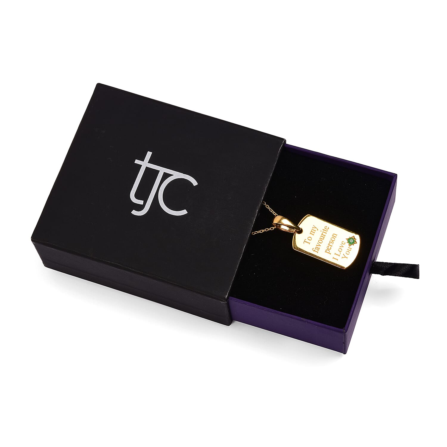 Personalised Engraved Birthstone Dog Tag Necklace in Silver