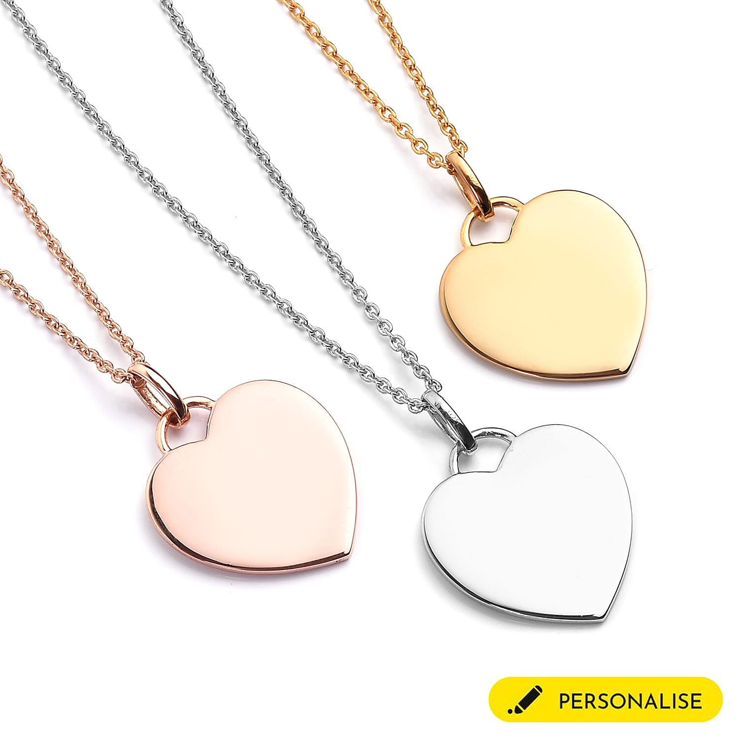 Personalised Engraved Name and Birthflower Heart Pendant with Chain in Silver, Size 18"