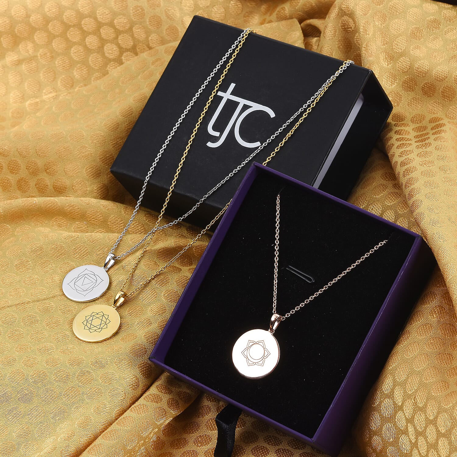 Personalised Engraved Name and Chakra Disc with Chain in Silver, Size 18"