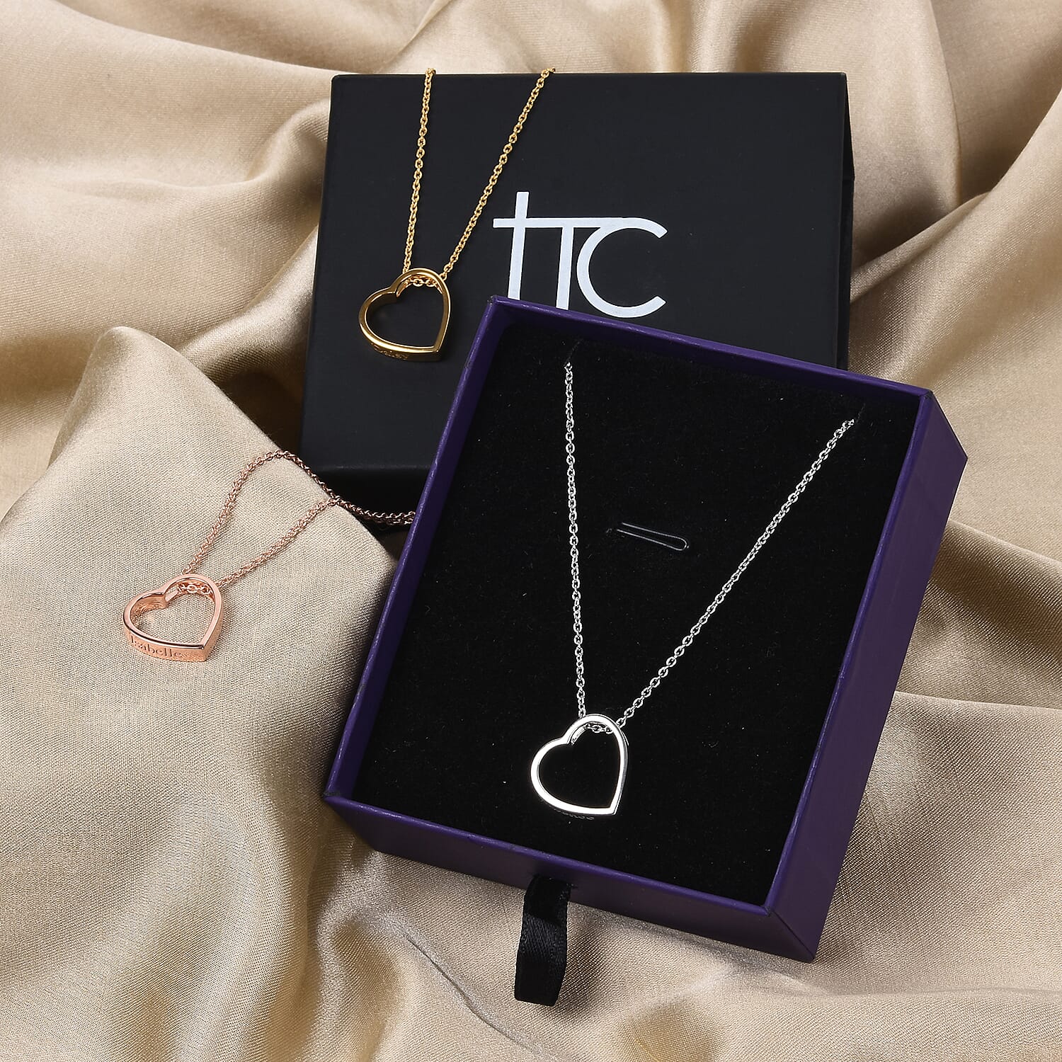 Personalised Engraved Heart Pendant with Chain in Silver