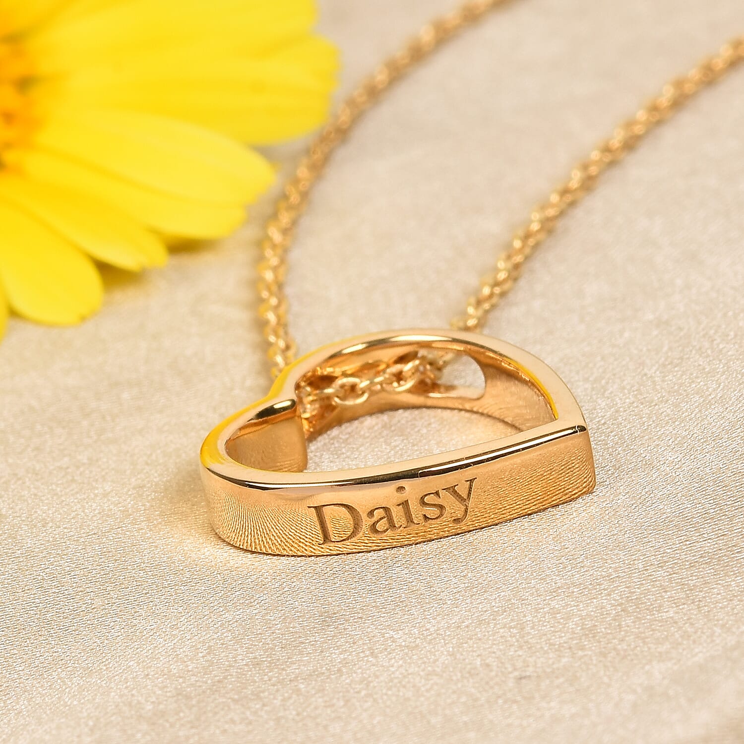 Personalised Engraved Heart Pendant with Chain in Silver