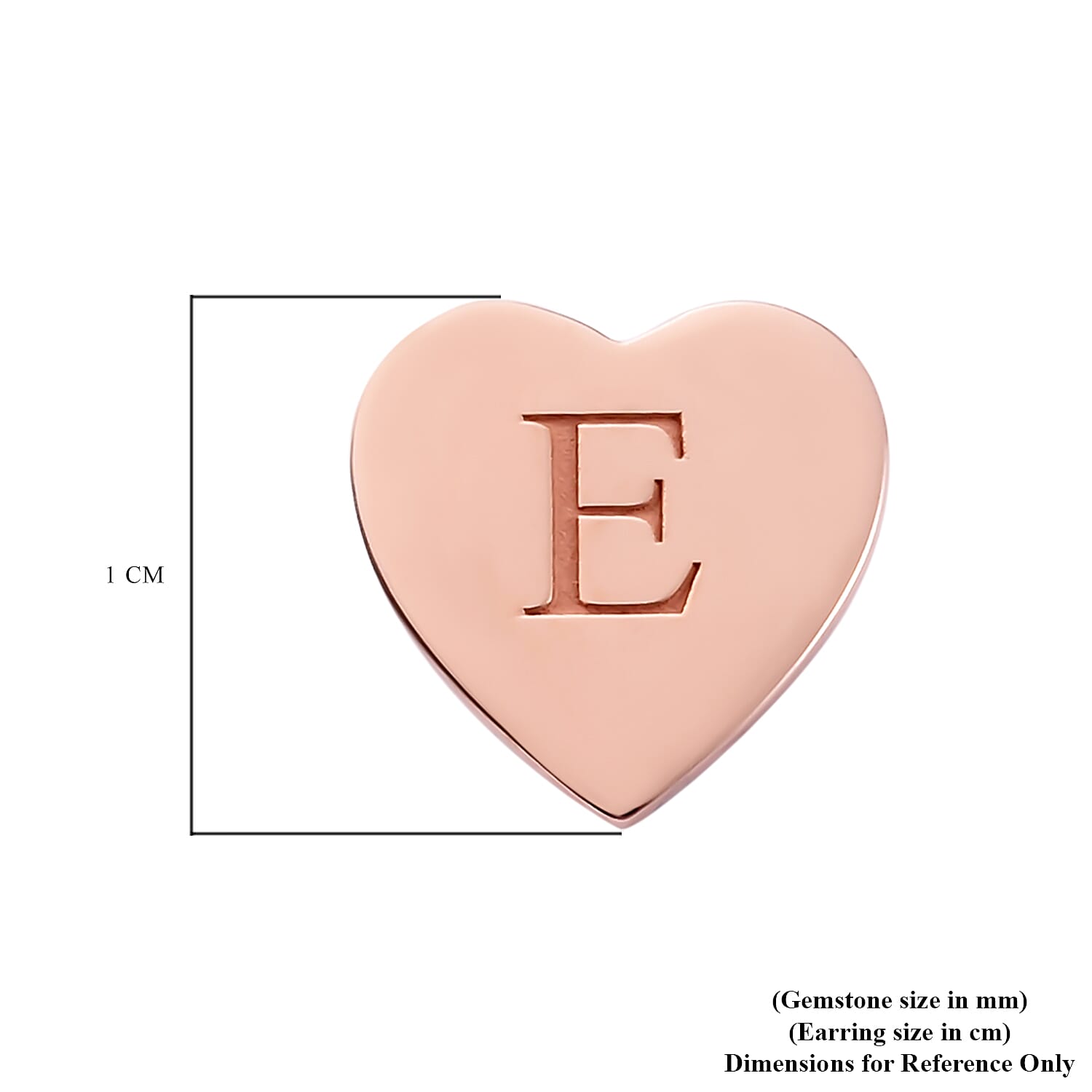 Personalised Engraved Initial Heart Stud Earrings
