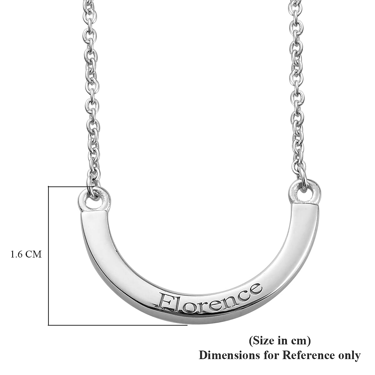 Personalised Engraved Horseshoe Necklace  in Silver