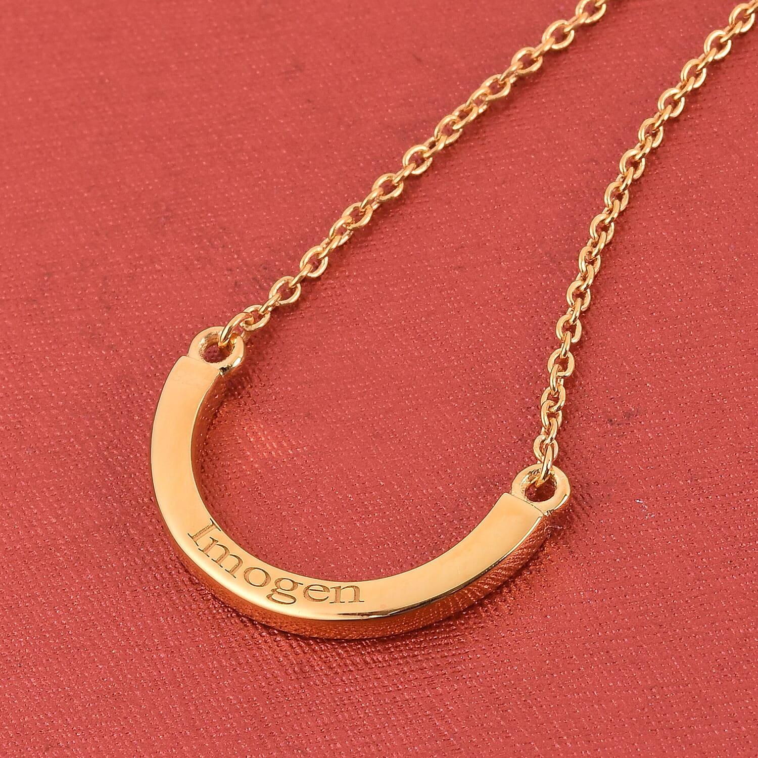Personalised Engraved Horseshoe Necklace  in Silver
