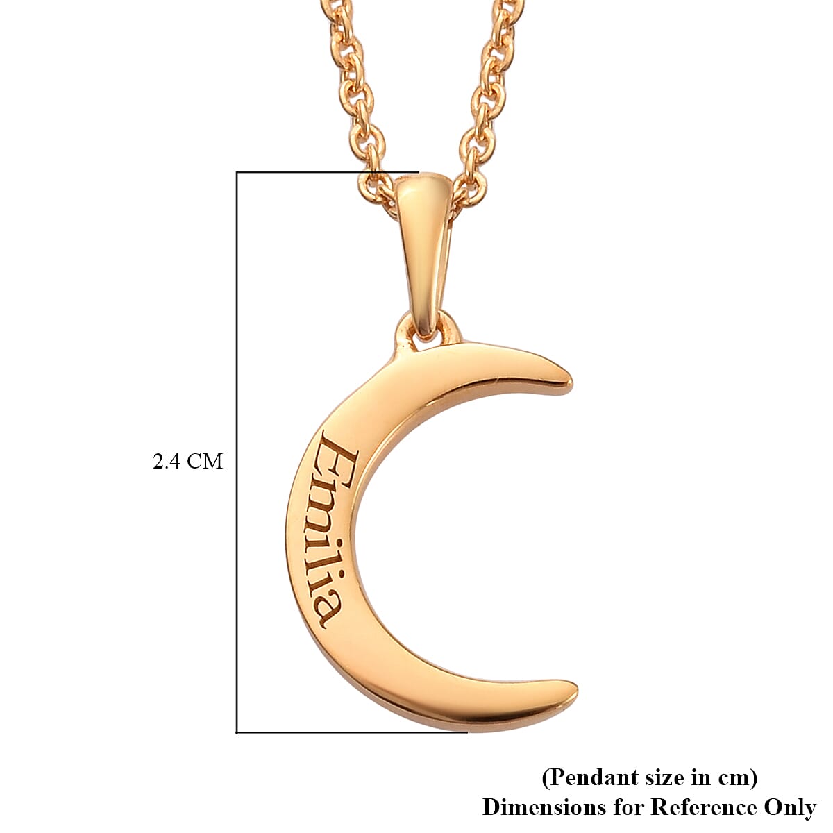 Personalised Engraved Crescent Moon Necklace