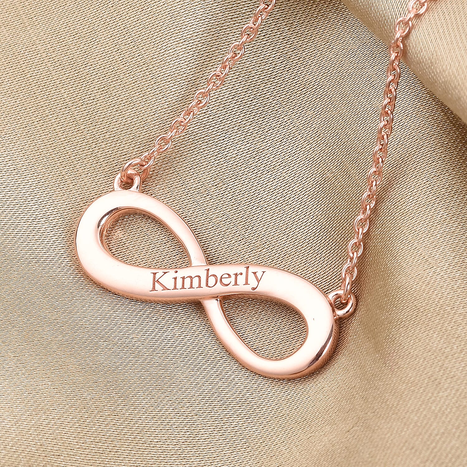 Personalised Engraved Infinity Necklace in Silver