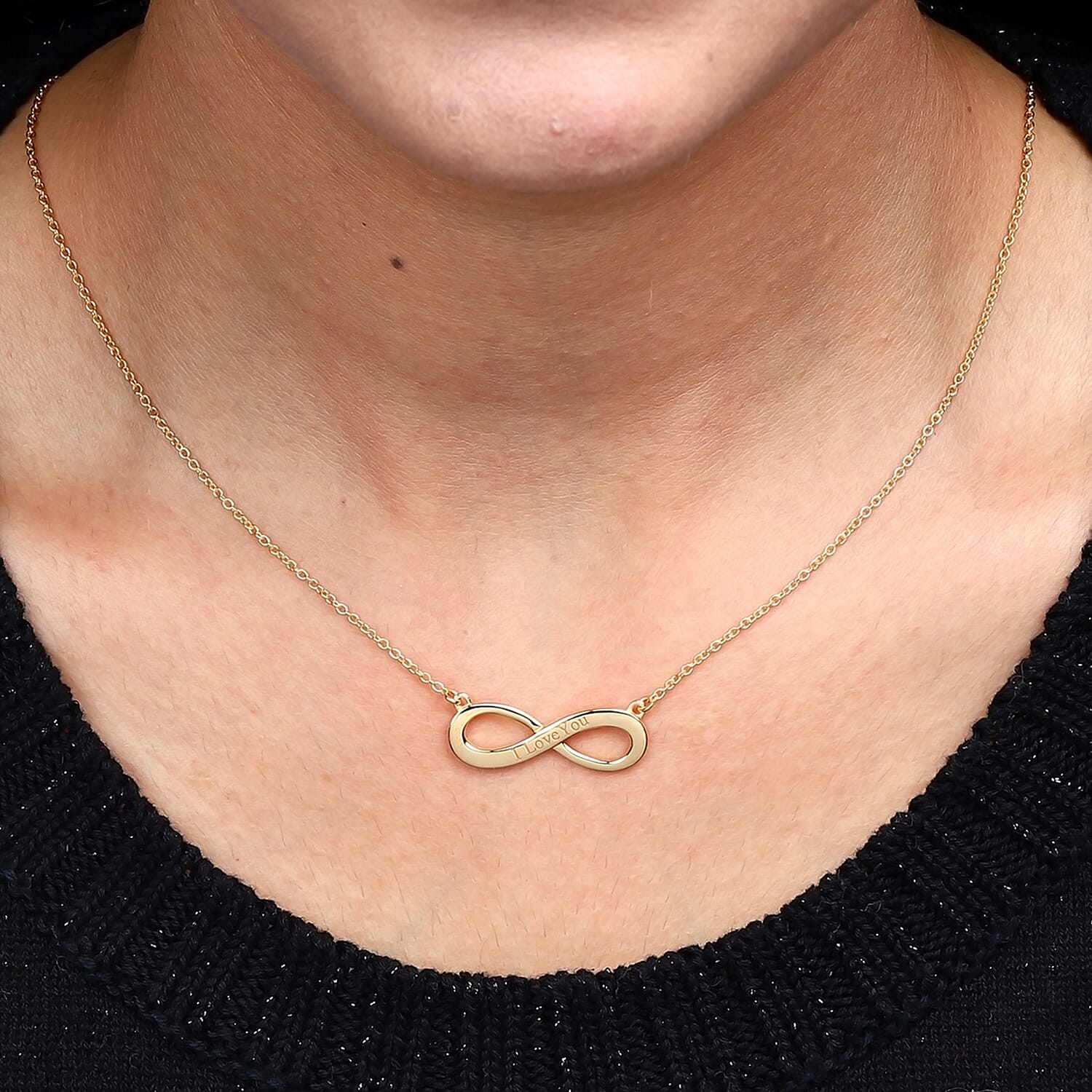 Personalised Engraved Infinity Necklace in Silver