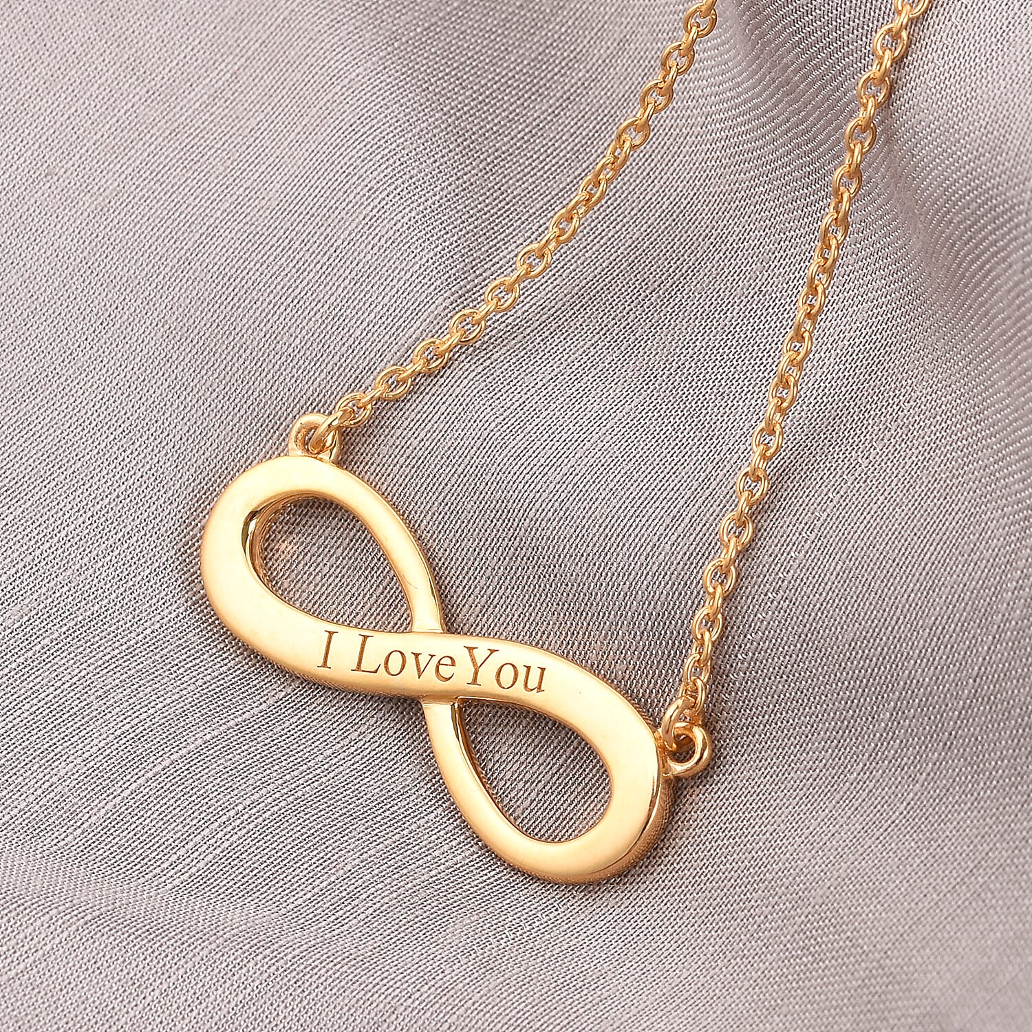 Personalised Engraved Infinity Necklace in Silver