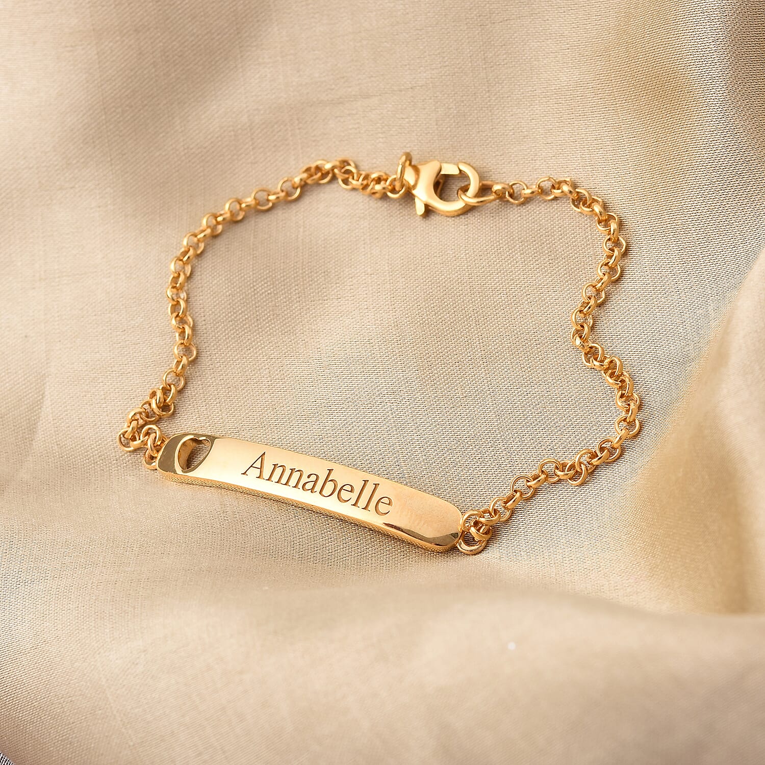 Personalised Engrave Bar Bracelet with Heart in Silver