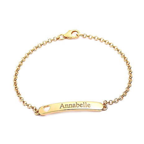 Personalised Engrave Bar Bracelet with Heart in Silver