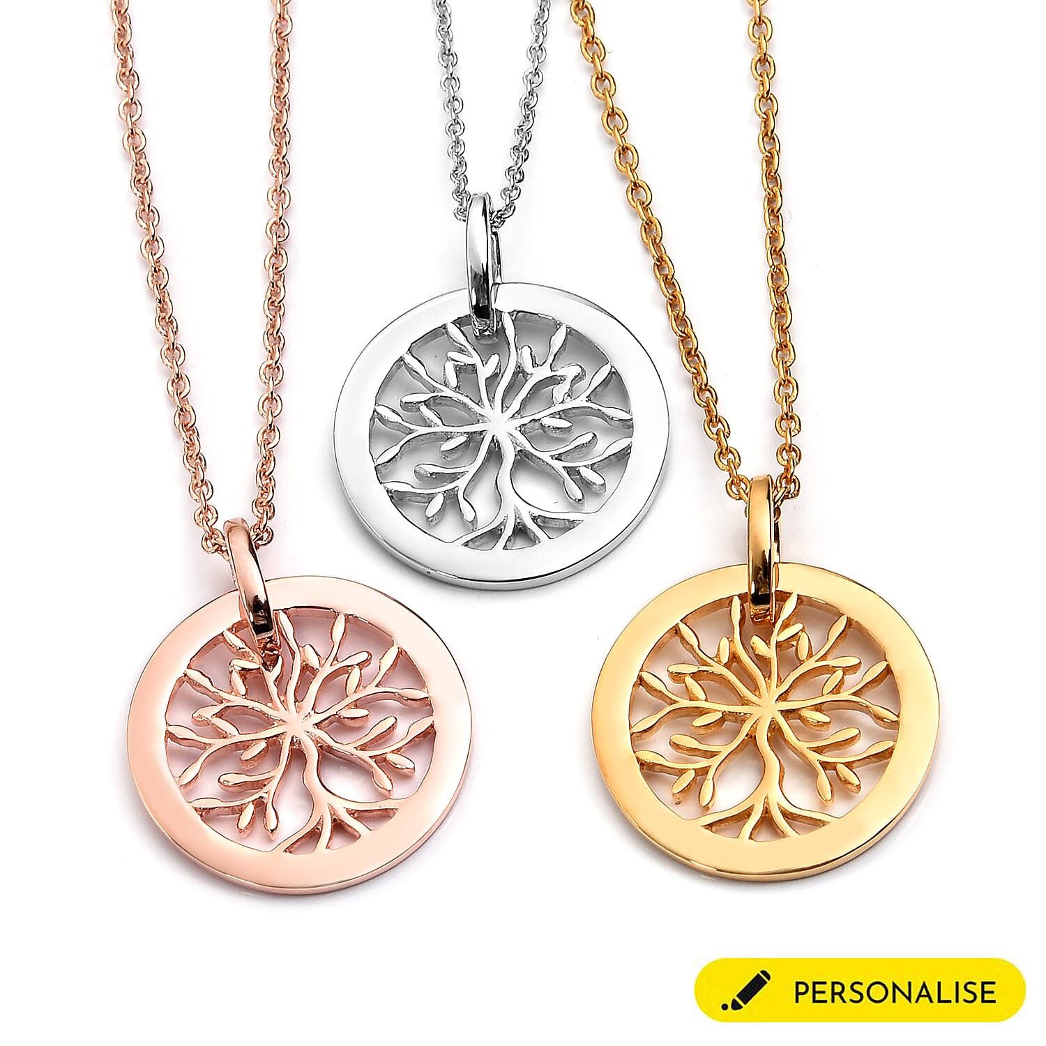 Personalised Engraved Family Tree Necklace, Size 18 Inch