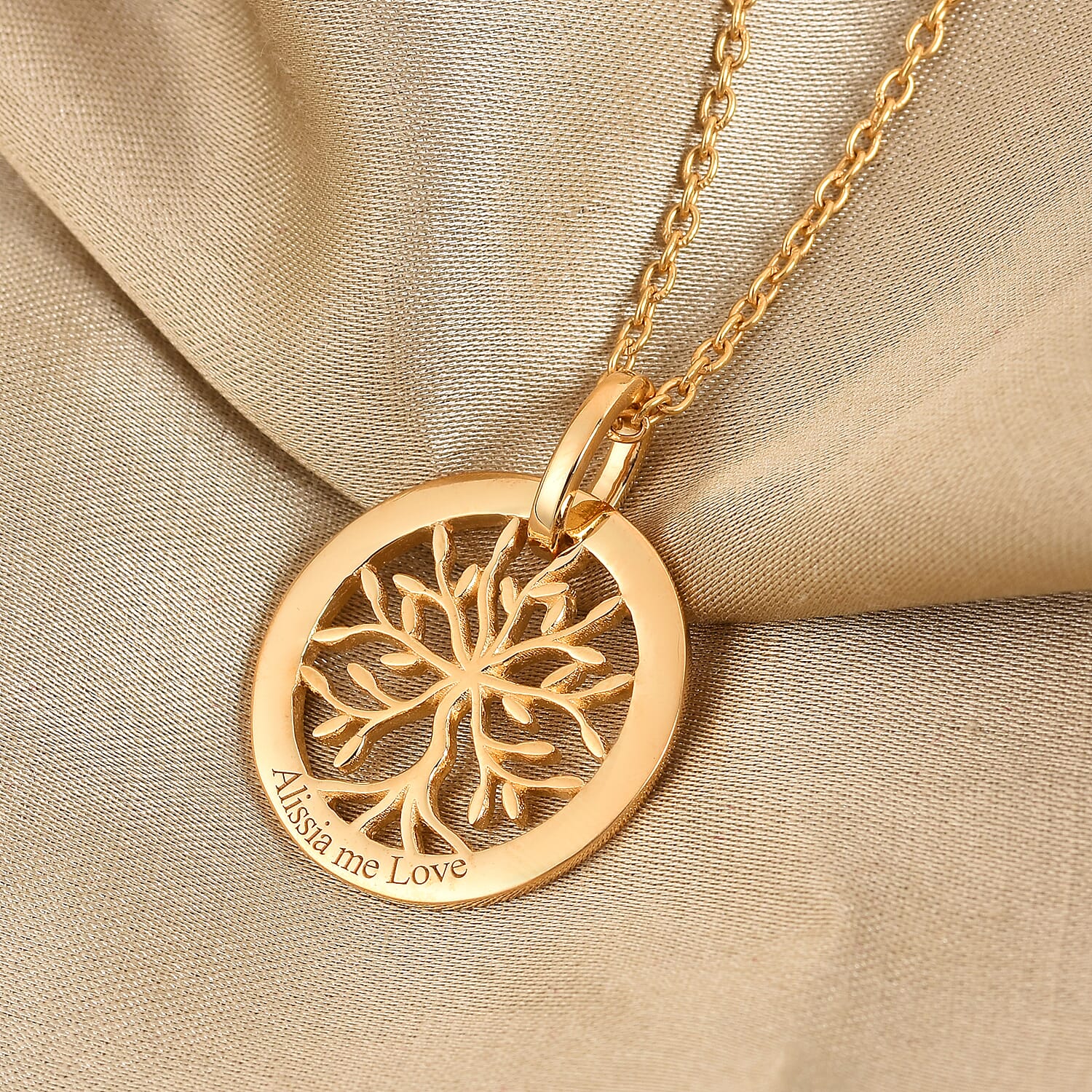 Personalised Engraved Family Tree Necklace, Size 18 Inch